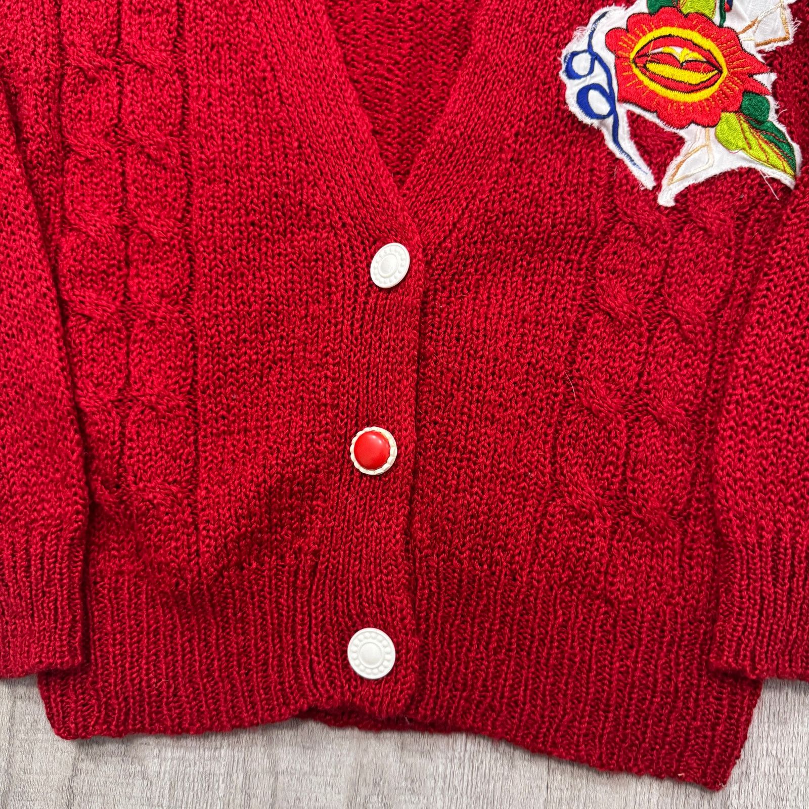 Vintage Vintage Ashley Hill Cardigan Sweater Women's Small Red Knit Size S / US 4 / IT 40 - 4 Thumbnail
