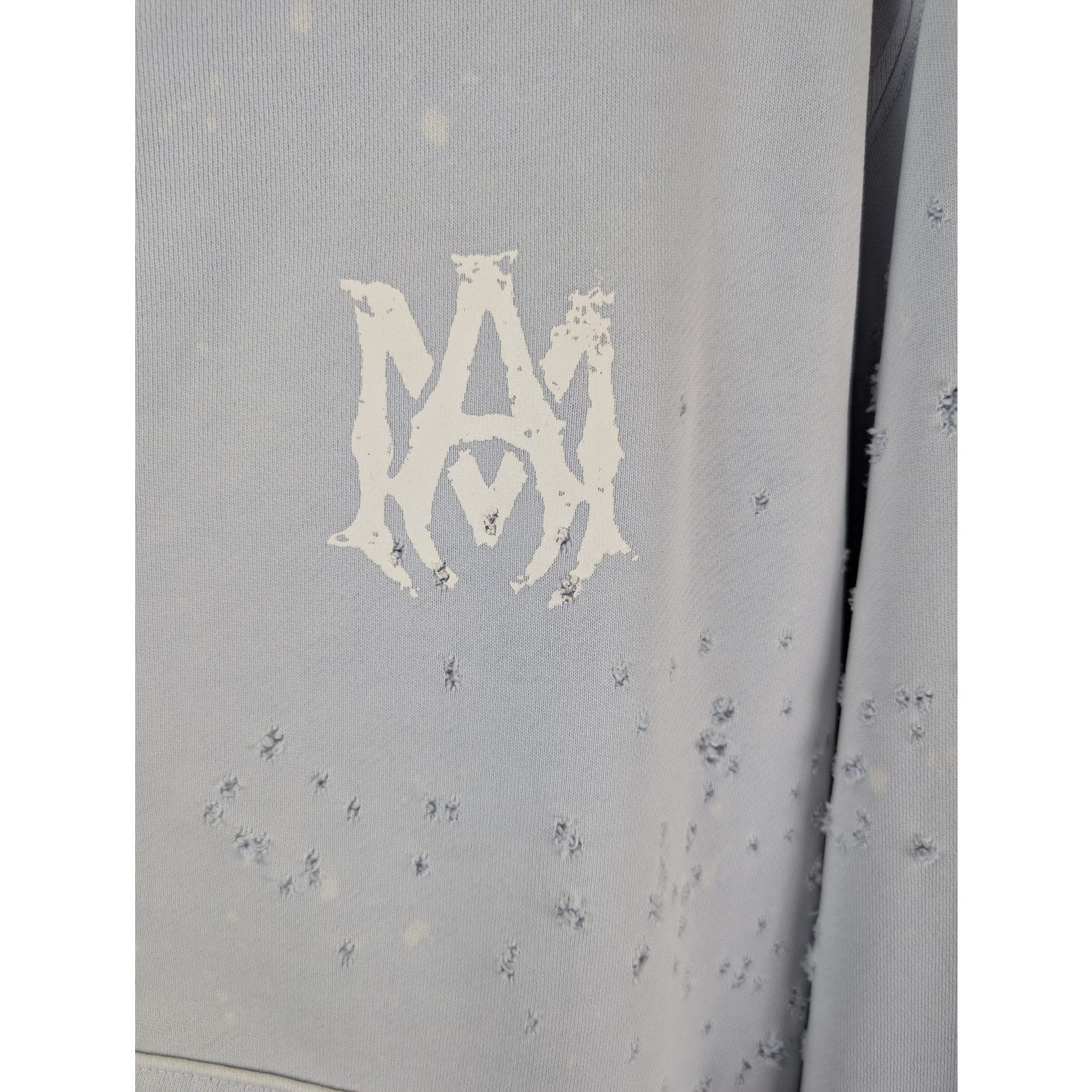 Amiri o1rshd1 Washed MA Shot Hoodie Zipper in Grey Dawn Size US M / EU 48-50 / 2 - 9 Thumbnail