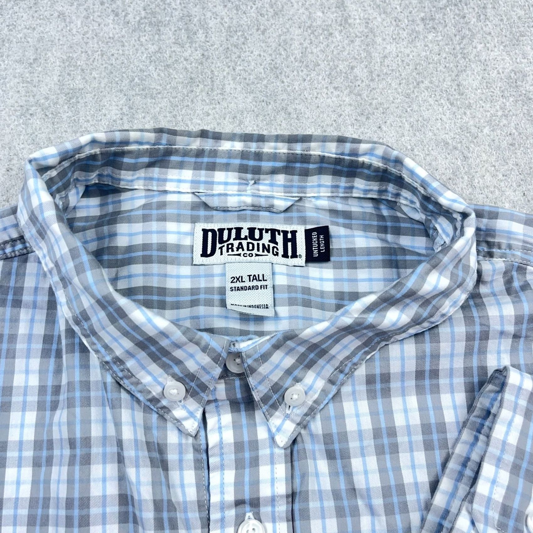 Vintage Duluth Trading Shirt Mens 2XL Tall Blue Plaid Button Up Untucked Fit Performance Size US XXL / EU 58 / 5 - 3 Thumbnail