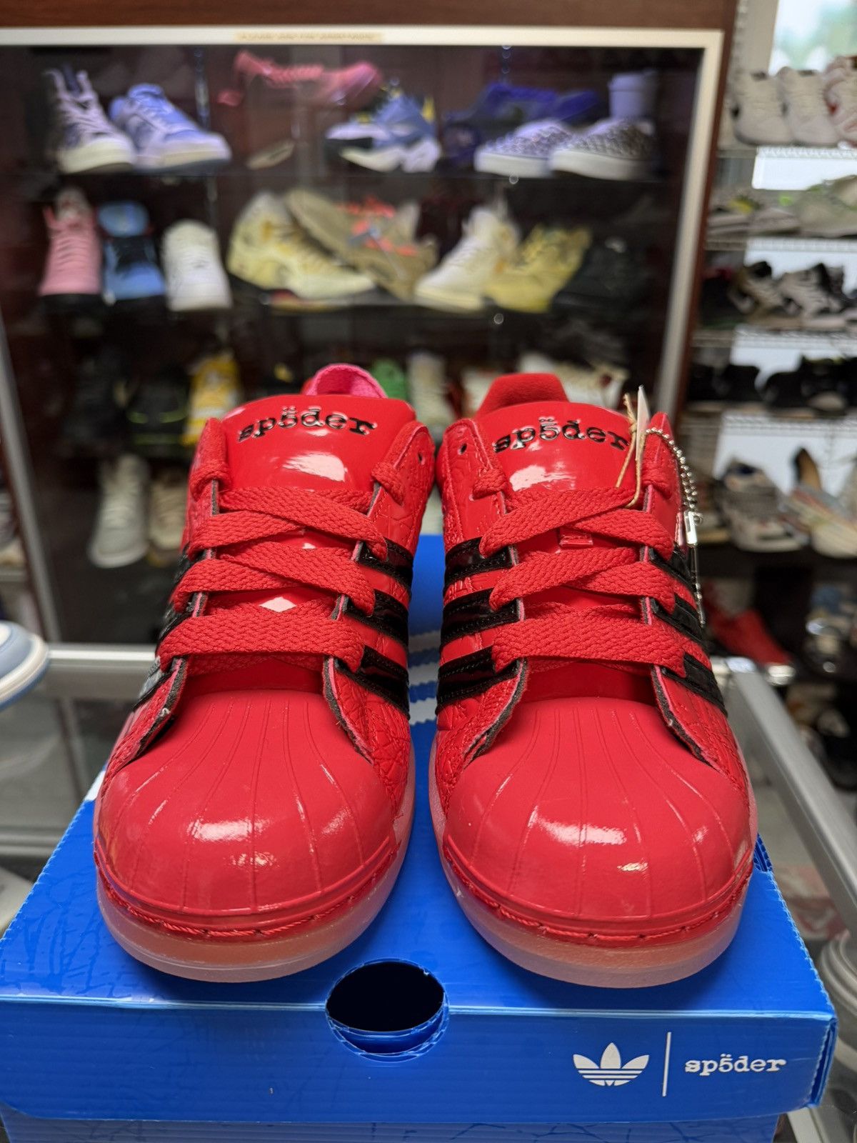 Sp5der Adidas Superstars X Sp5der (Red) Size US 9 / EU 42 - 3 Thumbnail