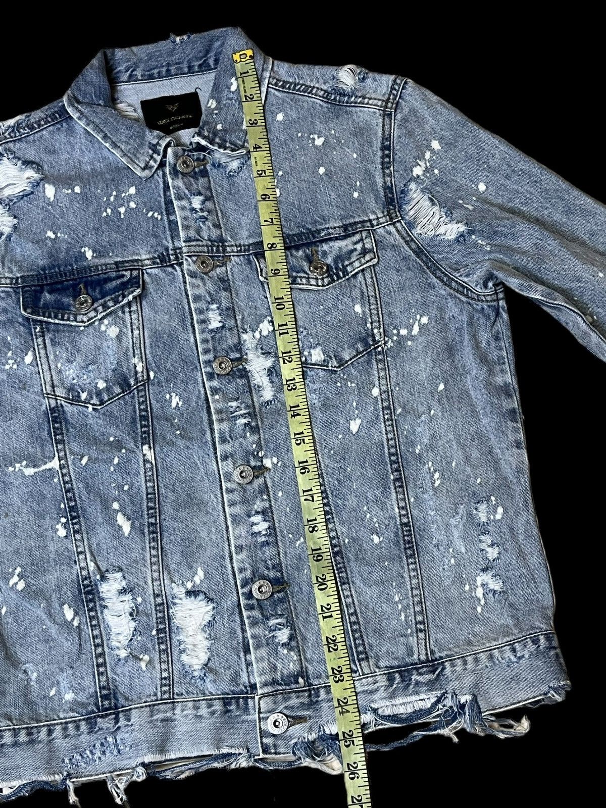 Japanese Brand SICK Y2K VENCE EXCHANGE SUPER DISTRESSED PUNK DENIM JACKET Size US M / EU 48-50 / 2 - 16 Thumbnail