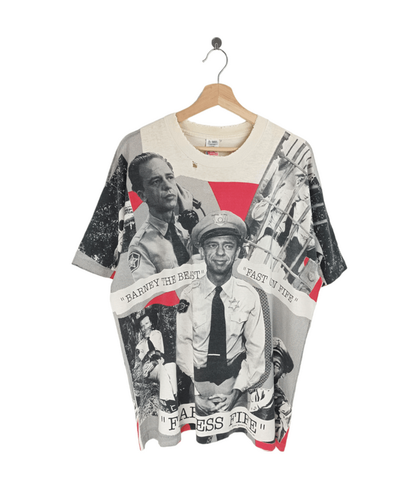 Vintage VINTAGE 1992 BARNEY FEARLESS FIFE MAYBERRY AOP TEE | Grailed