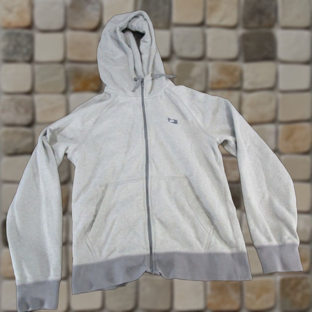 Nike Nike Hoodie Adult Small Gray Cotton Fleece Zip Mock Neck Full Zip Mens Size US S / EU 44-46 / 1 - 1 Thumbnail