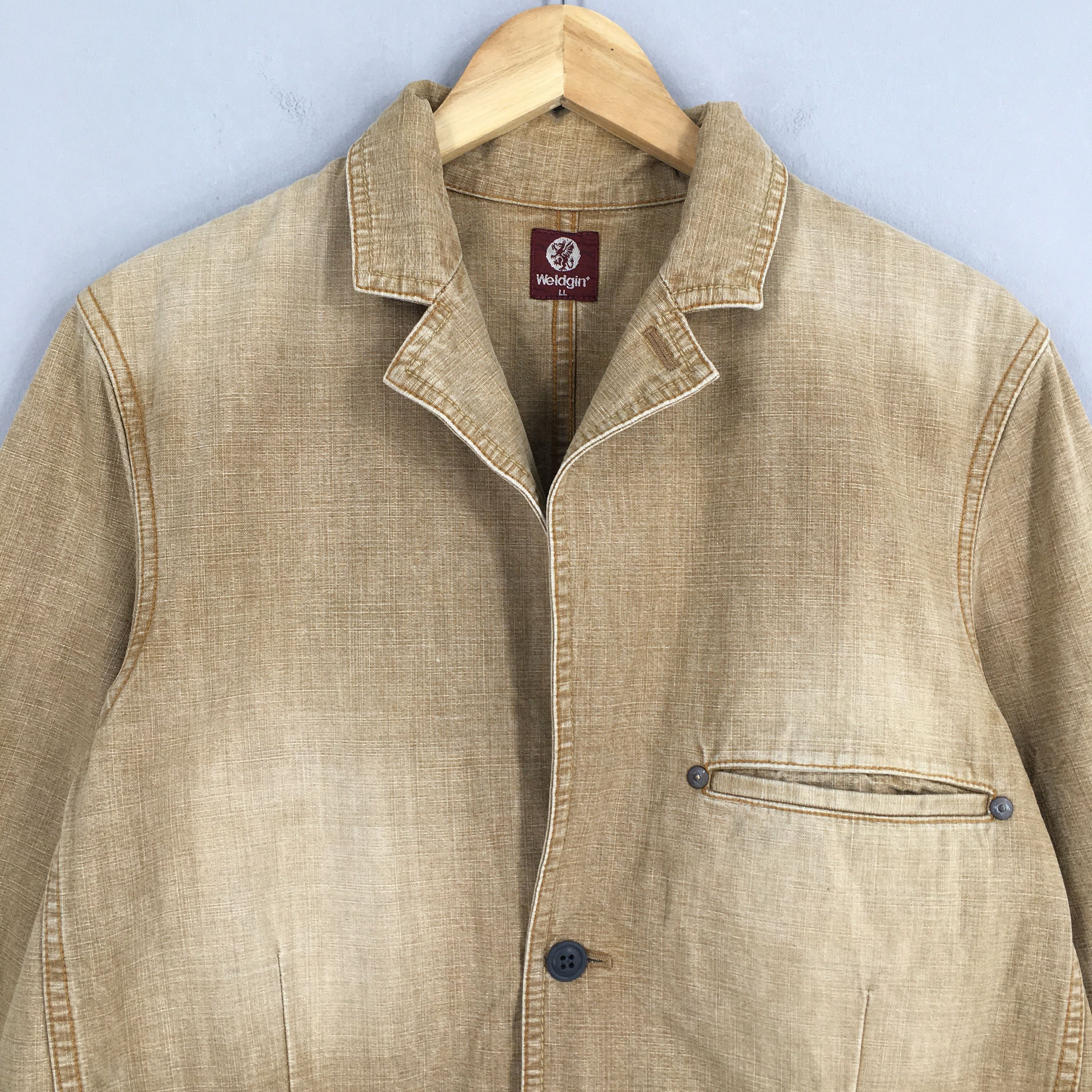 Vintage Vintage 80s Weldgin Denim Workers Brown Jacket Large Size US L / EU 52-54 / 3 - 2 Thumbnail