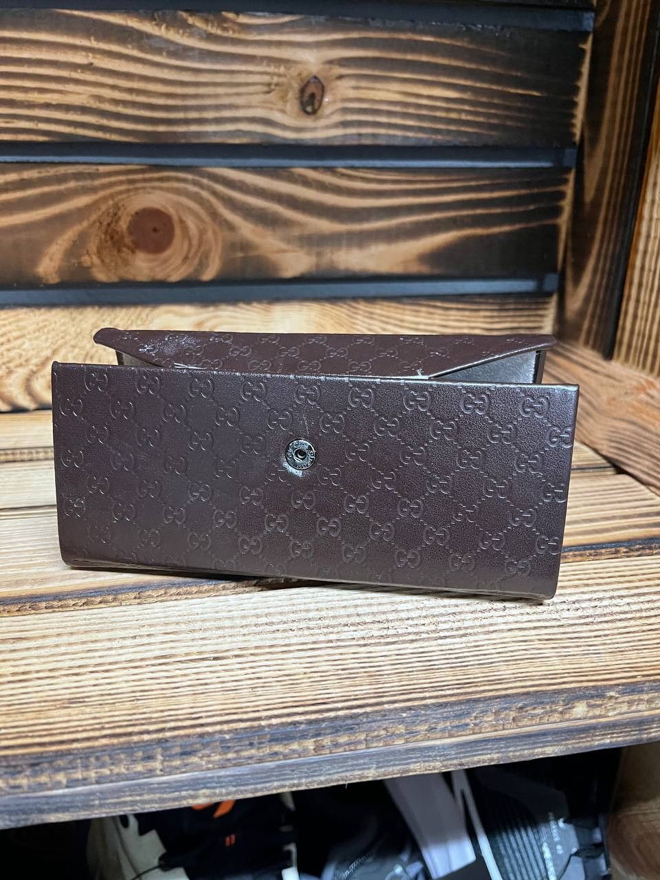 Gucci Gucci Folding Glasses Case Brown Leather Snap Vintage Size ONE SIZE - 12 Thumbnail