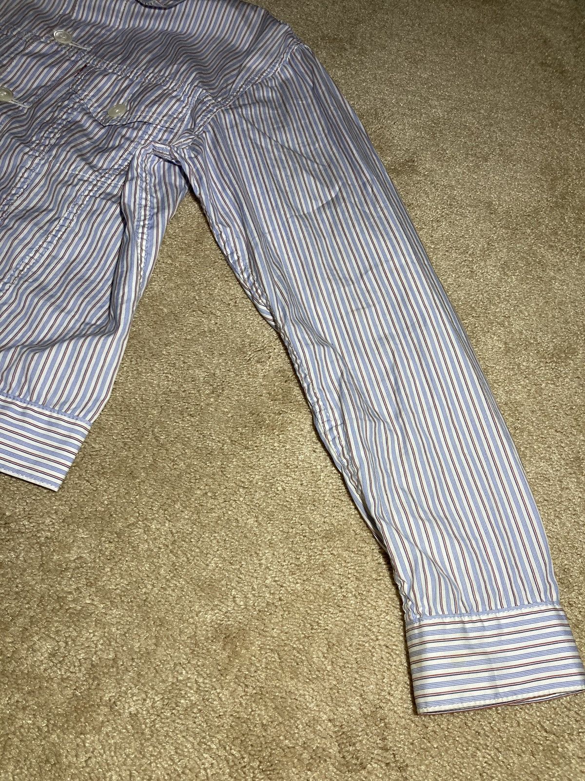 Comme des Garcons Junya Watanabe Man Levi's Striped Cotton Jacket Denim 2000s Size US S / EU 44-46 / 1 - 5 Thumbnail