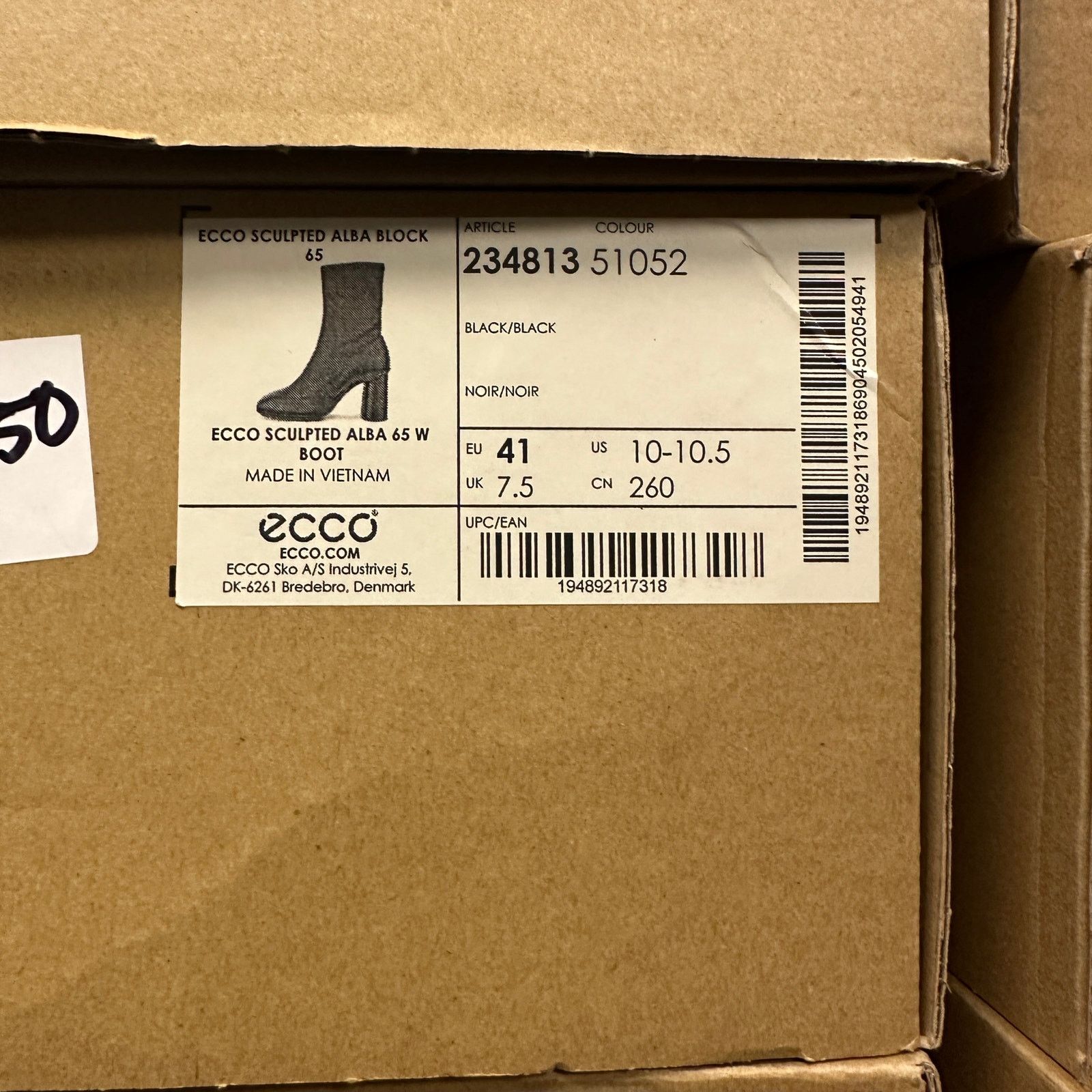Ecco ECCO WOMEN'S 41 SCULPTED ALBA BLOCK 65 BLACK LEATHER HEEL Size US 10.5 / IT 40.5 - 8 Thumbnail