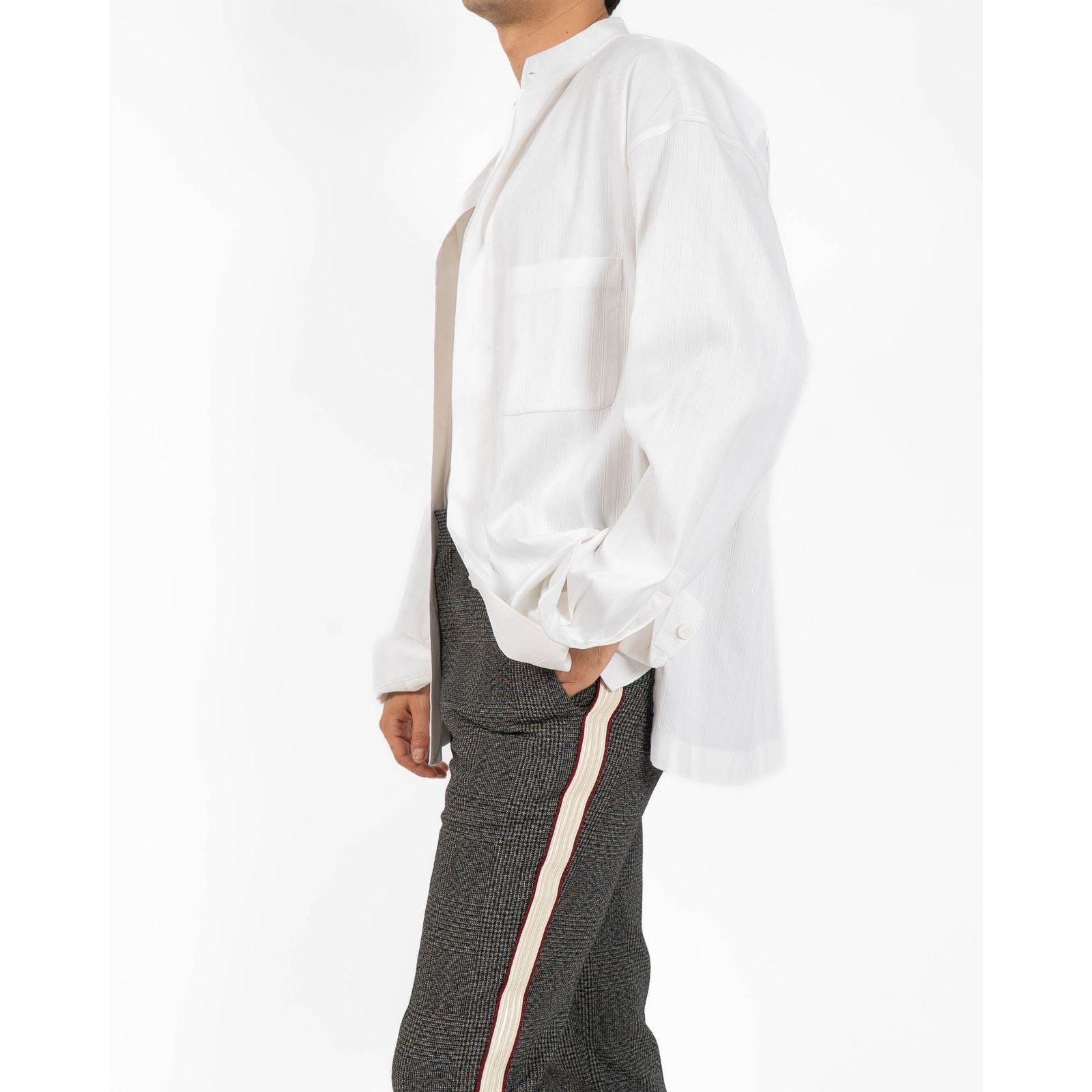 Haider Ackermann FW20 Oversized Mandarin Shirt in Silk & Cotton Jacquard Size US S / EU 44-46 / 1 - 2 Thumbnail