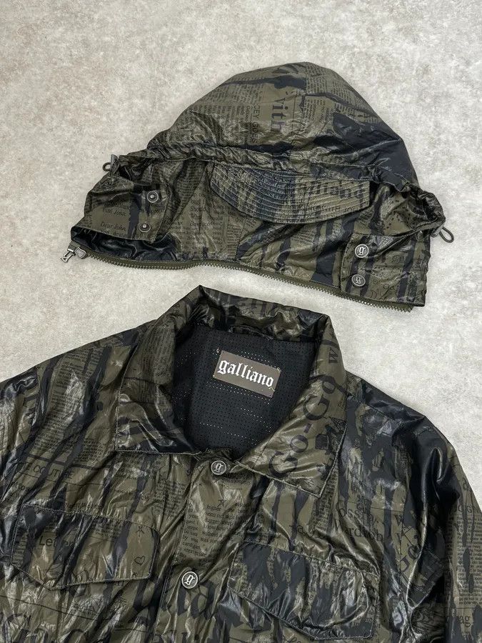 John Galliano SS2008 Galliano 2 in 1 Khaki Brown & Black Newspaper Windbreaker Jacket Size US M / EU 48-50 / 2 - 12 Thumbnail