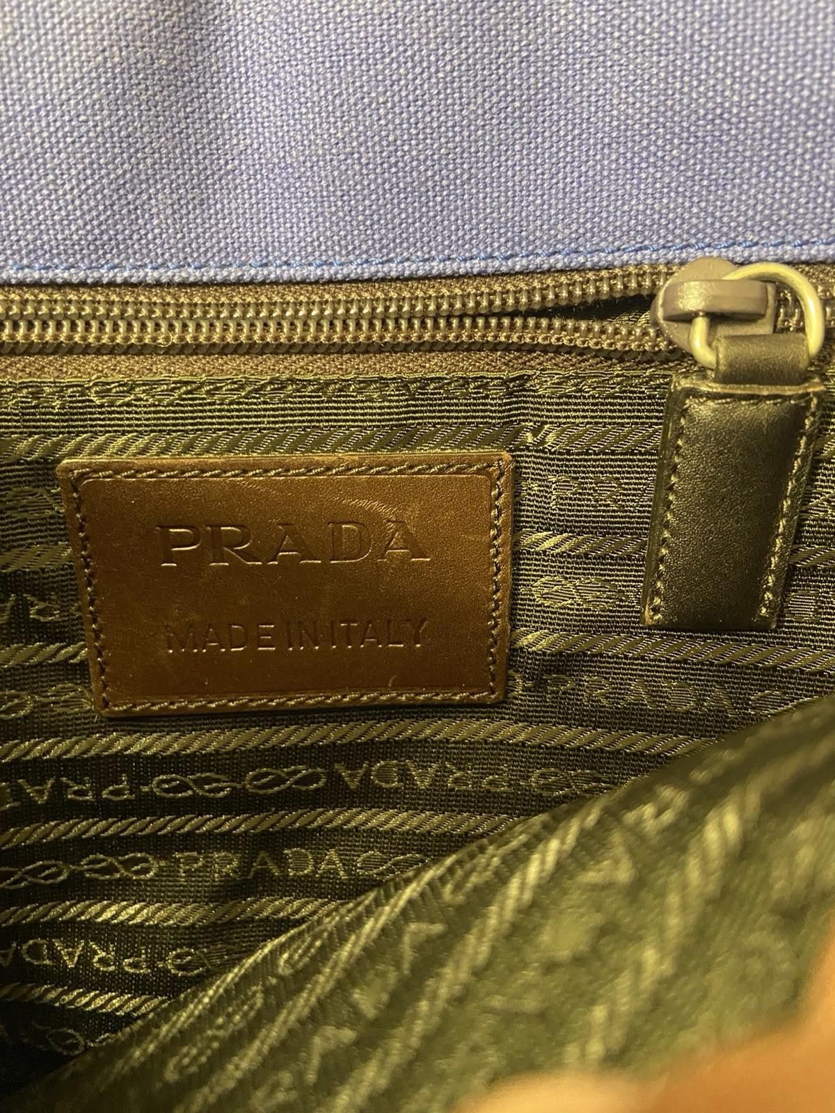 Prada Prada Blue Canvas Leather BuckleFlap Crossbody Messenger Bag Size ONE SIZE - 9 Thumbnail