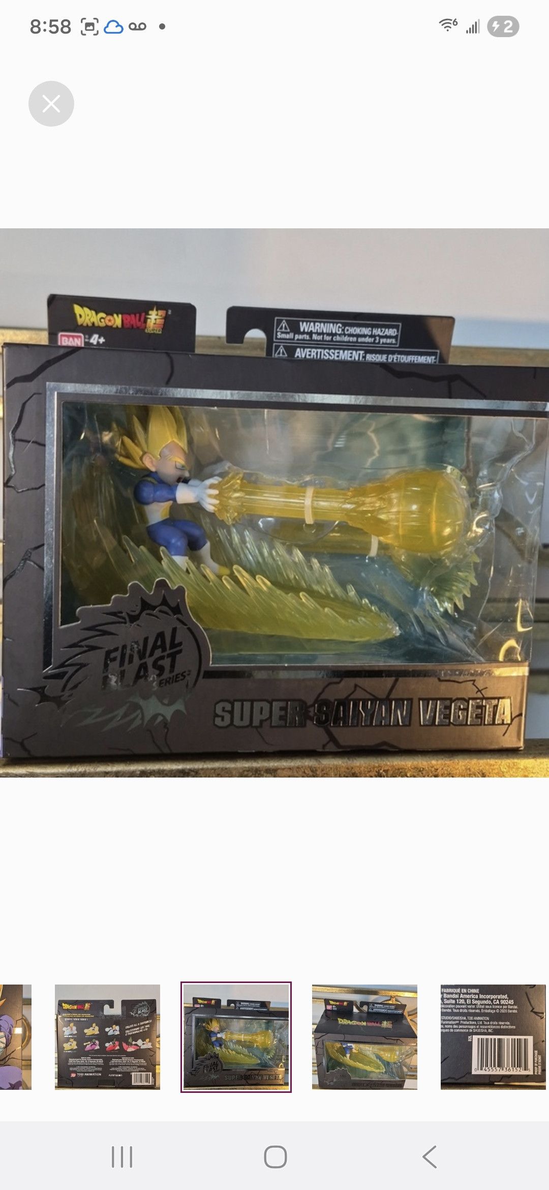 Other Bandai DragonBall Super FINAL BLAST SERIES S S Vegeta Size ONE SIZE - 8 Thumbnail