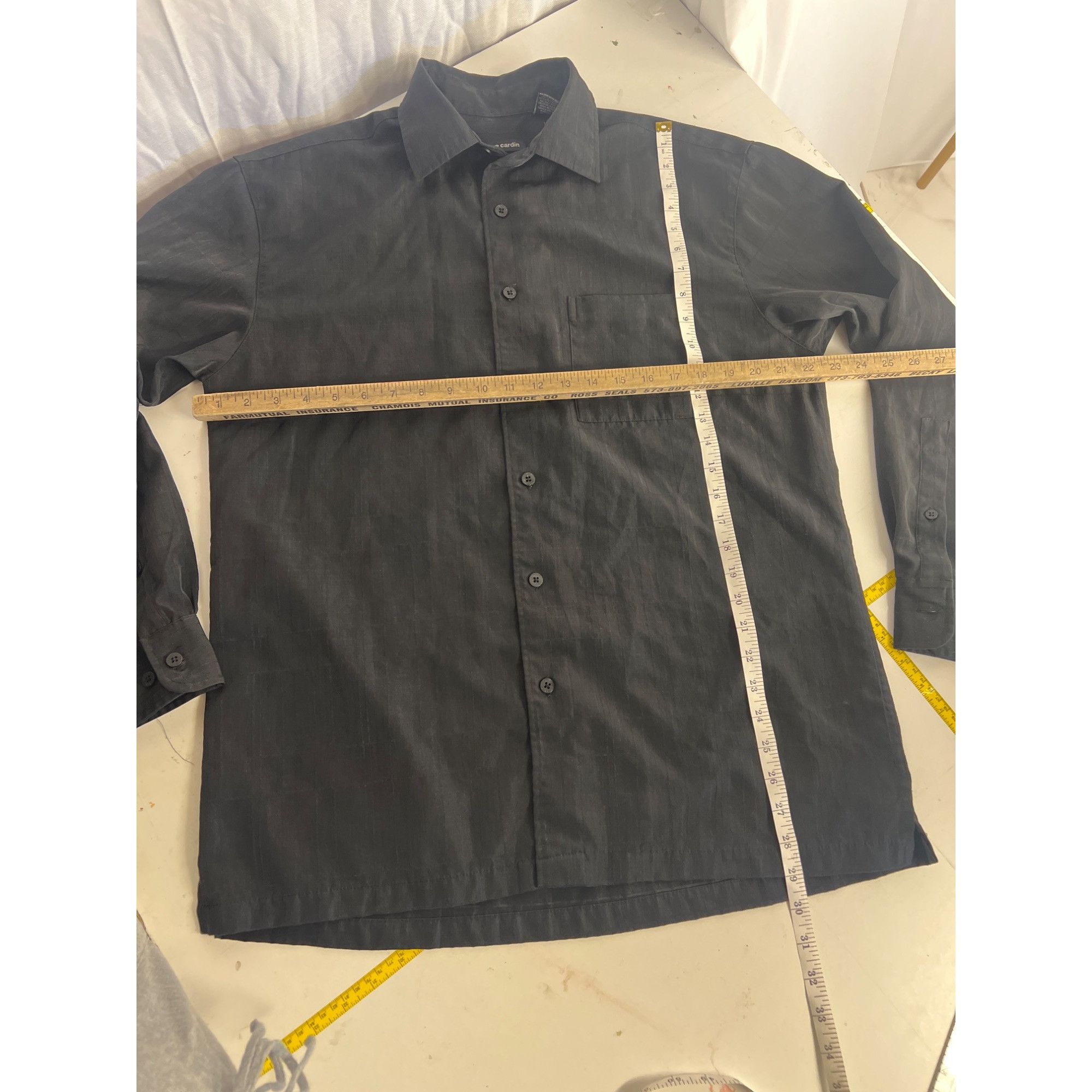Pierre Cardin Pierre Cardin Mens Black Long-Sleeve Button-Up Shirt Size M Size US M / EU 48-50 / 2 - 3 Thumbnail