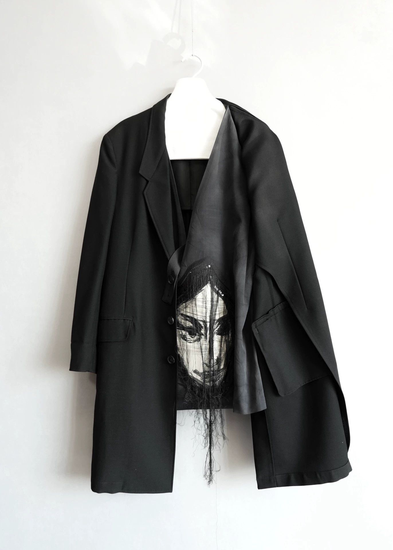 Yohji Yamamoto Yohji Yamamoto 18AW Ghost Face Discharge Double Coat Size US M / EU 48-50 / 2 - 1 Thumbnail