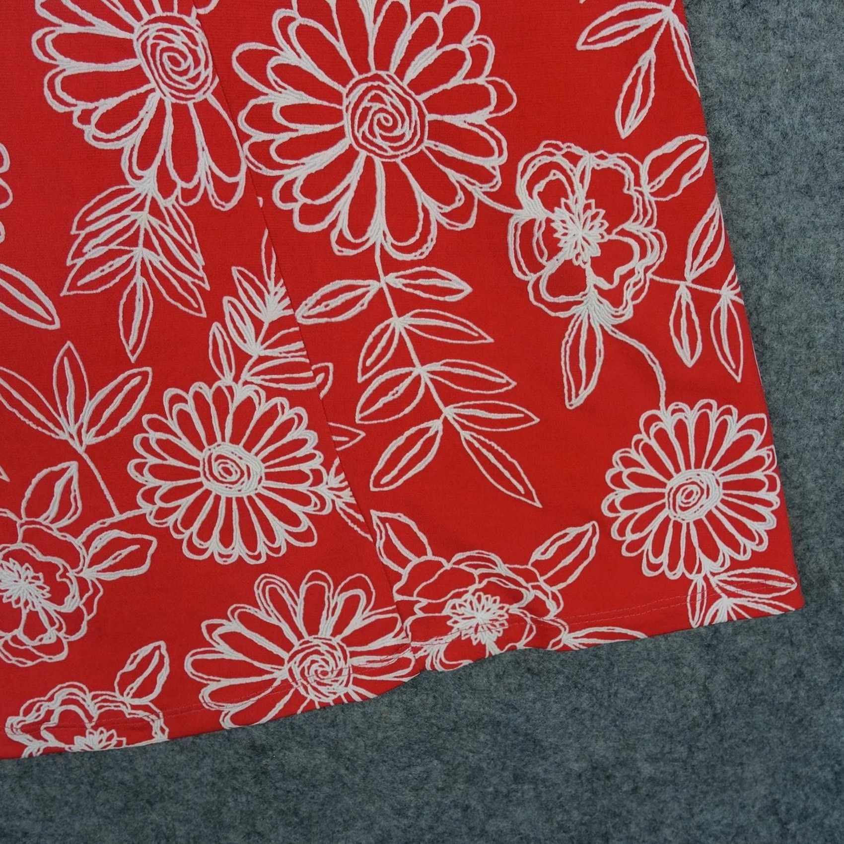Vintage VINTAGE Nina Leonard Dress Womens L Red Floral Sleeveless Swing Tank Jersey Size L / US 10 / IT 46 - 4 Thumbnail
