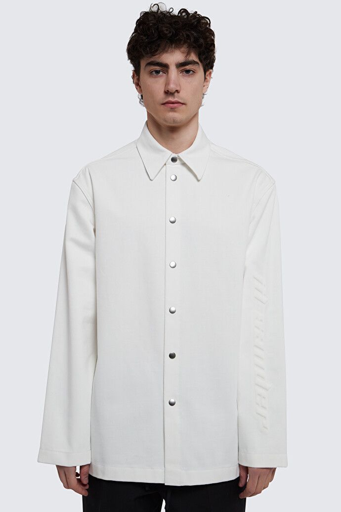 Jil Sander o1y1124 Long Sleeves Cotton Shirt in Porcelain Size US S / EU 44-46 / 1 - 1 Thumbnail