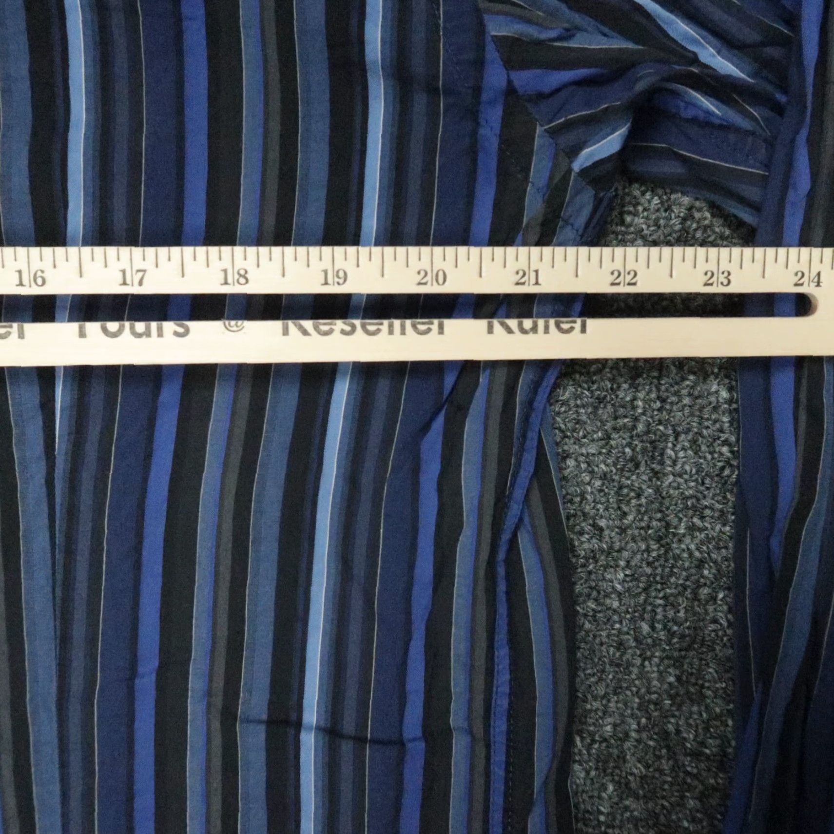 Etro ETRO Blue Black Striped Button-Up Shirt Mens Large Long Sleeve Slim Fit Italy Size US L / EU 52-54 / 3 - 5 Thumbnail