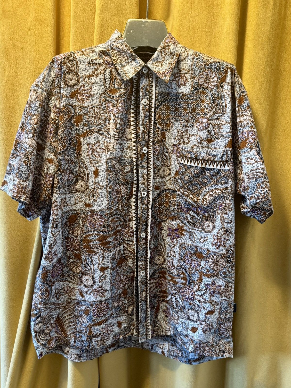 Stussy RARE 1983 STUSSY batik print cotton buttoned shirt L/Xl Size US XL / EU 56 / 4 - 5 Thumbnail