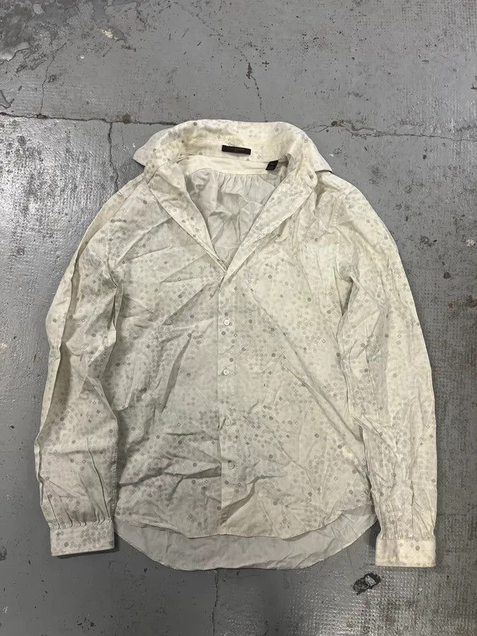 Louis Vuitton Louis Vuitton White Detailed Abstract Shirt Size US M / EU 48-50 / 2 - 8 Thumbnail