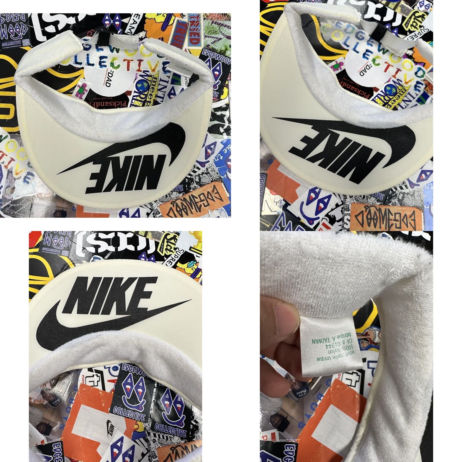 Nike VINTAGE Nike Swoosh Visor Half Hat White Adjustable Golf Embroidered Men Adults 90s Golf Sports Visor Accessories Size ONE SIZE - 8 Thumbnail