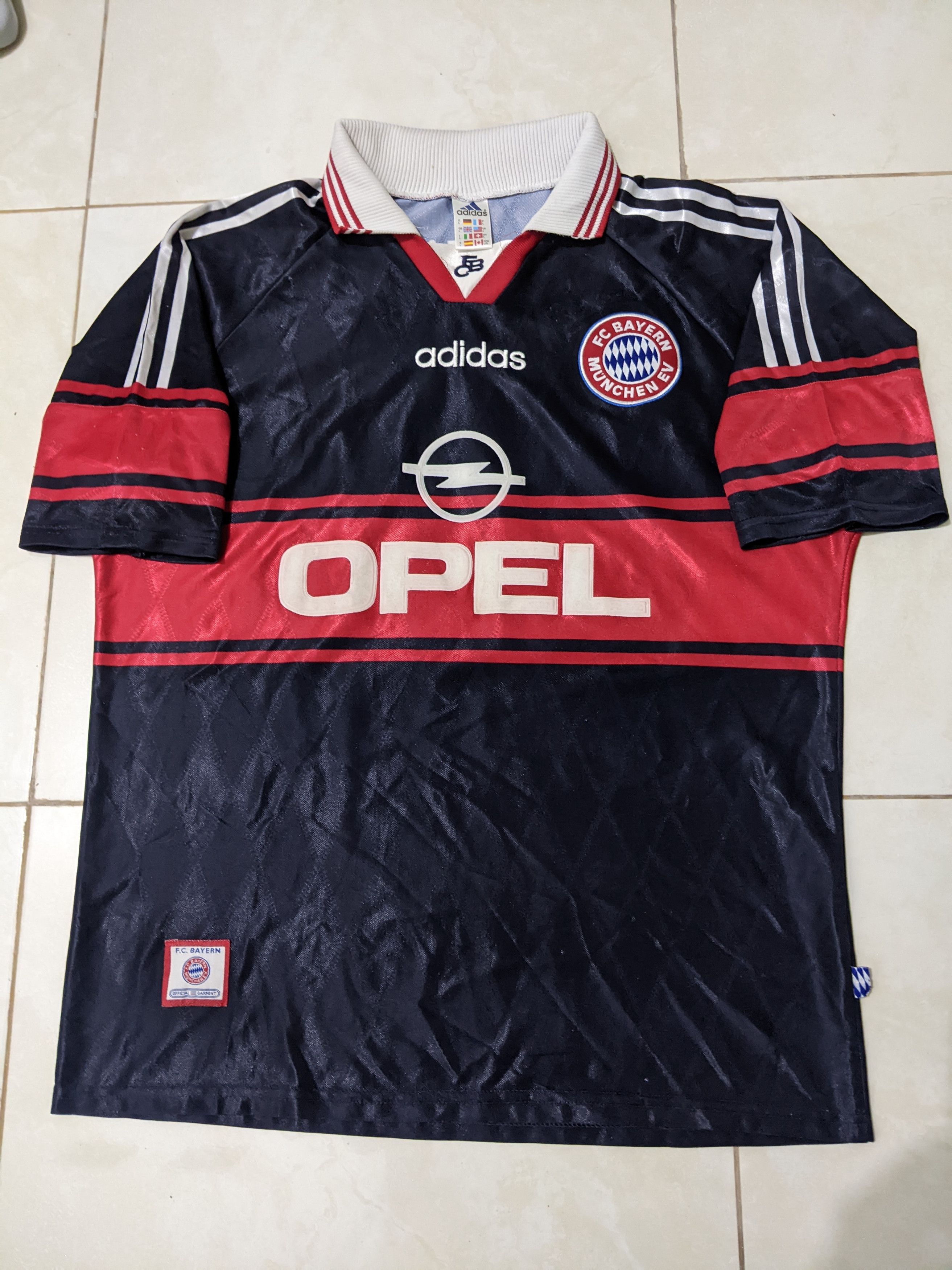 Adidas Bayer Munchen 1997 away janker Jersey football shirt Size US L / EU 52-54 / 3 - 1 Thumbnail