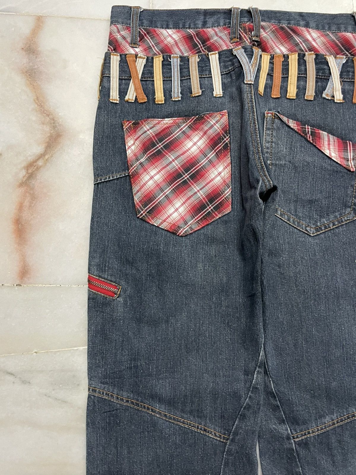 💥Double Waist💥Sick Vintage Nylus Faded Zipper Punk Jeans