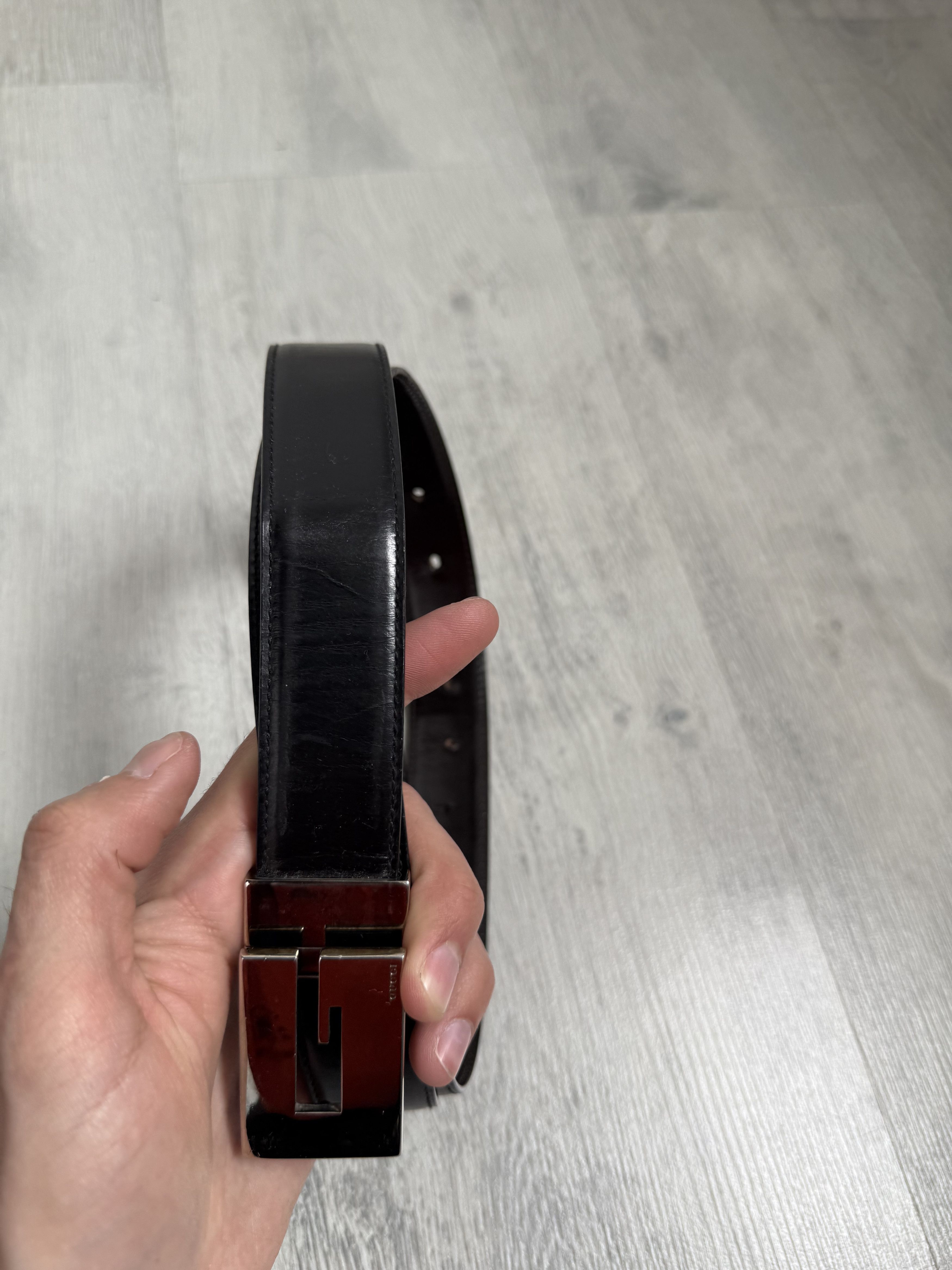 Gucci Vintage 1998 Gucci Tom Ford Era G Buckle Black Leather Belt Size ONE SIZE - 6 Thumbnail