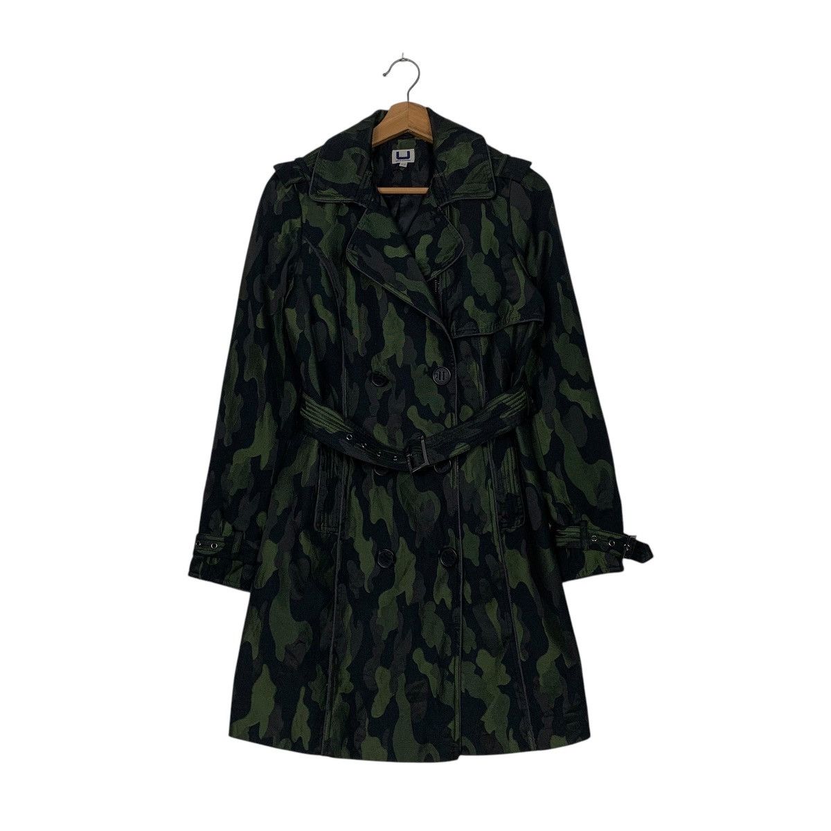 Aldolfo Dominguez Camouflage Double Breasted Trenchcoat