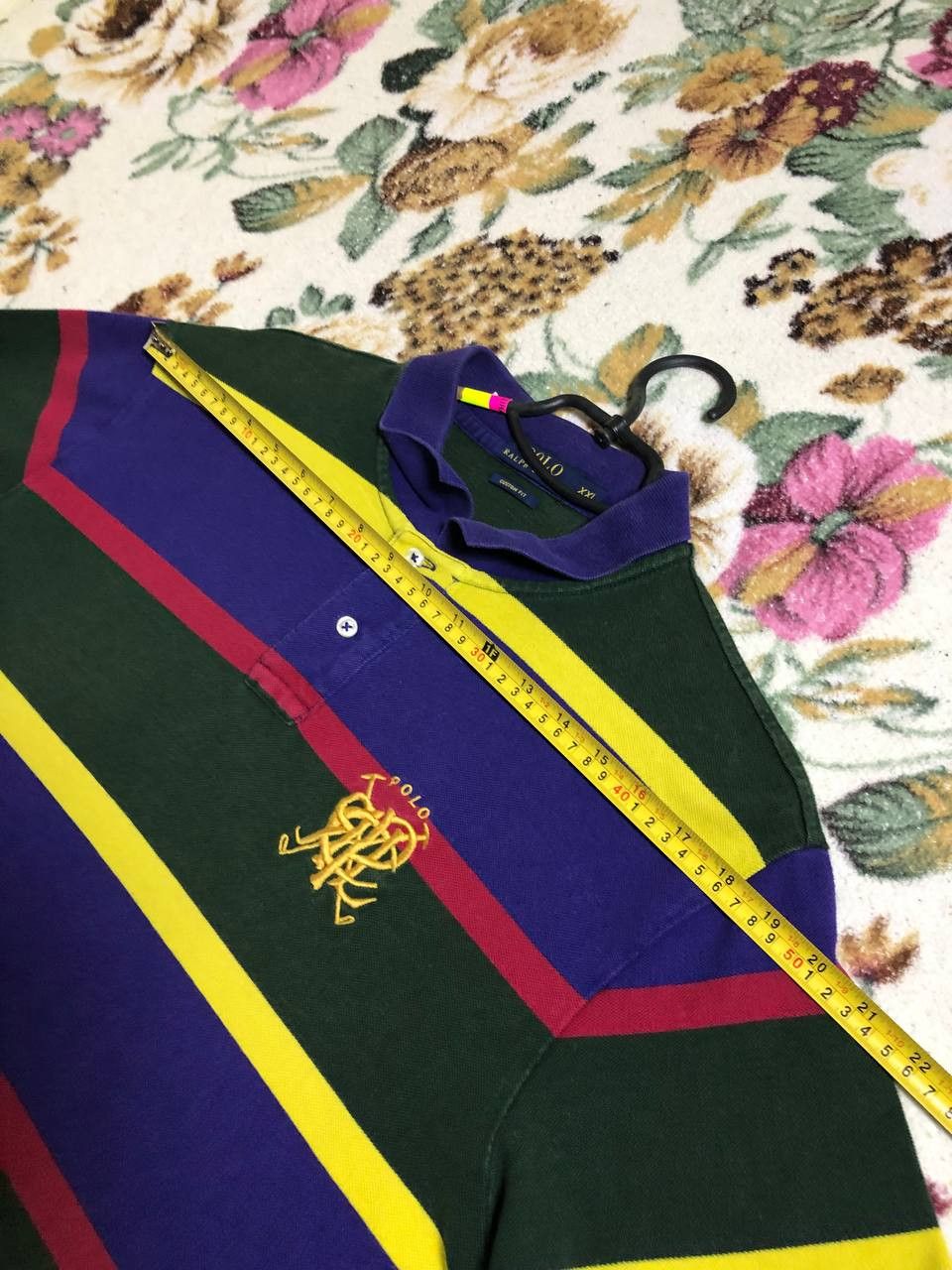 Polo Ralph Lauren Polo Ralph Lauren Scribble Striped Short Sleeve Polo Shirt Size US XXL / EU 58 / 5 - 5 Thumbnail