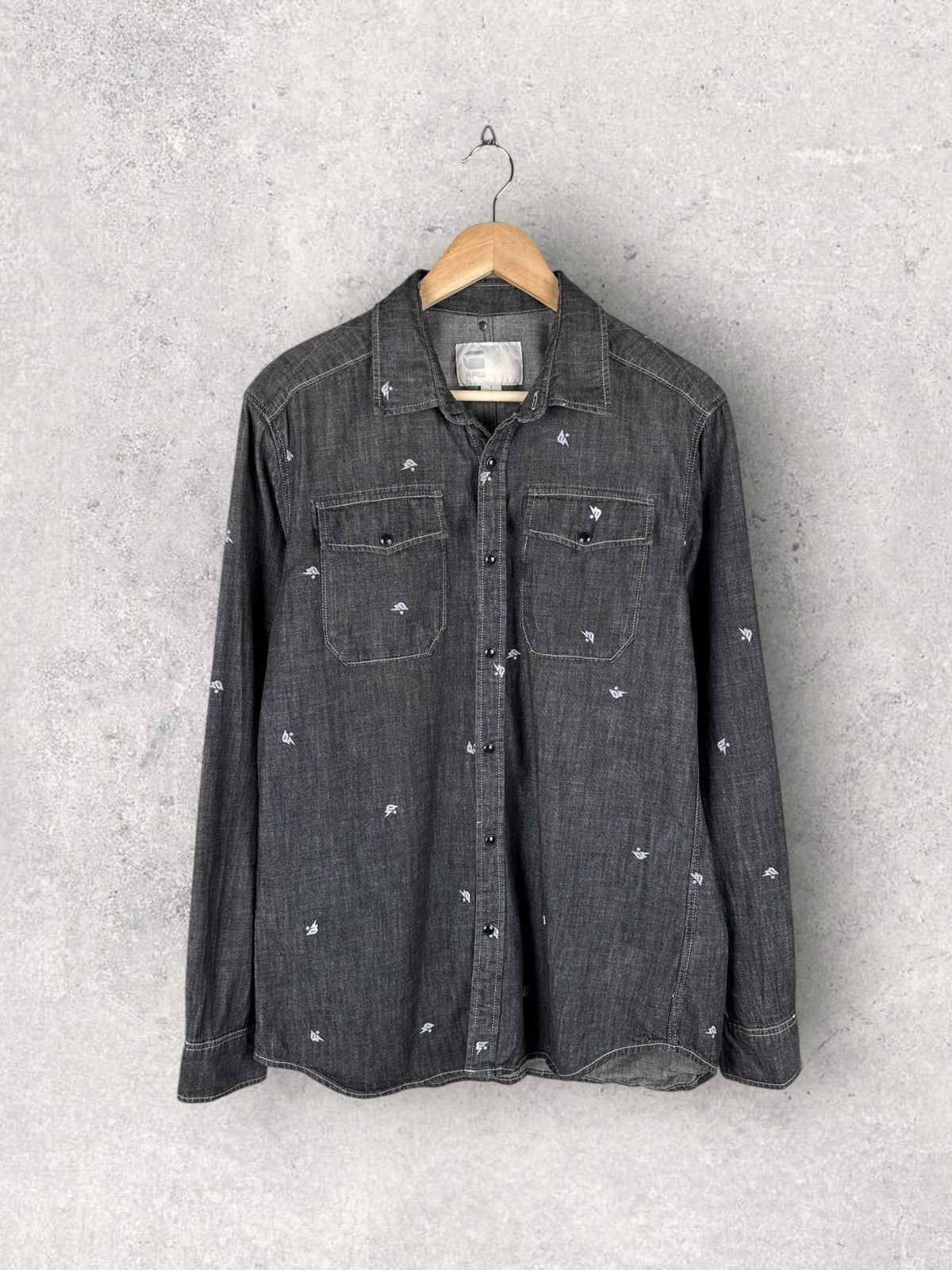 G-Star G Star Raw Landoh Denim Snap Shirt Size US L / EU 52-54 / 3 - 1 Thumbnail
