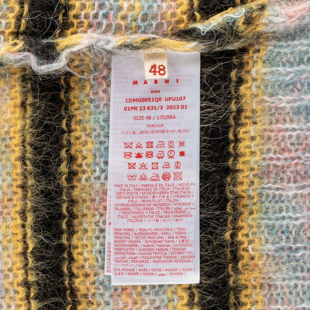 Marni Argyle Mohair Cardigan Sweater Yellow Size US L / EU 52-54 / 3 - 4 Thumbnail