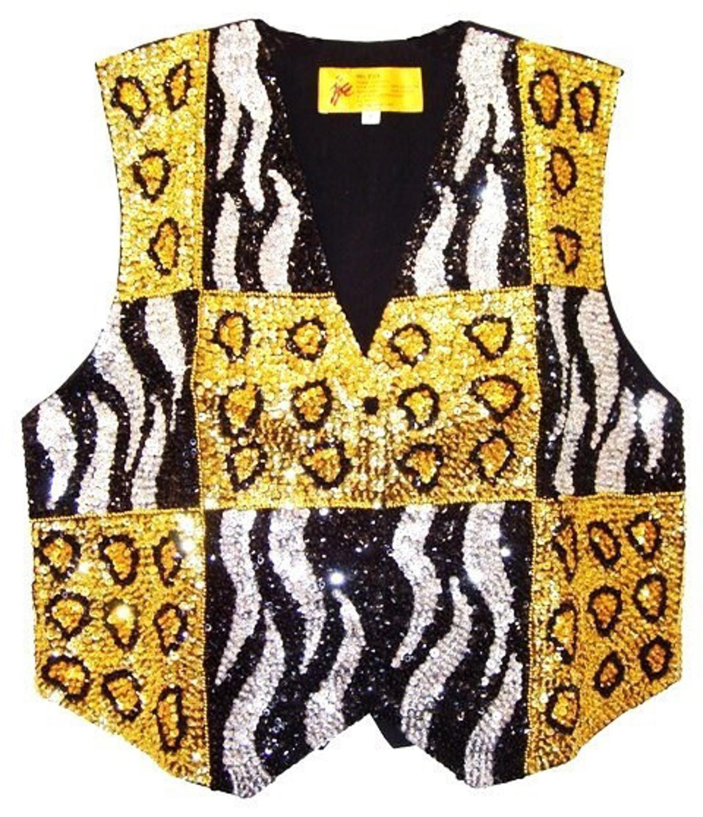 Designer Sequin Vest TIGER/LEOPARD COMBINATION for Kids Size ONE SIZE - 1 Preview