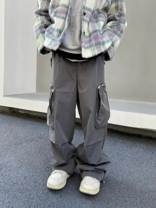 Jean Baggy Cargo Pants Straight Casual Harajuku Y2K Style Pockets Size US 34 / EU 50 - 7 Thumbnail