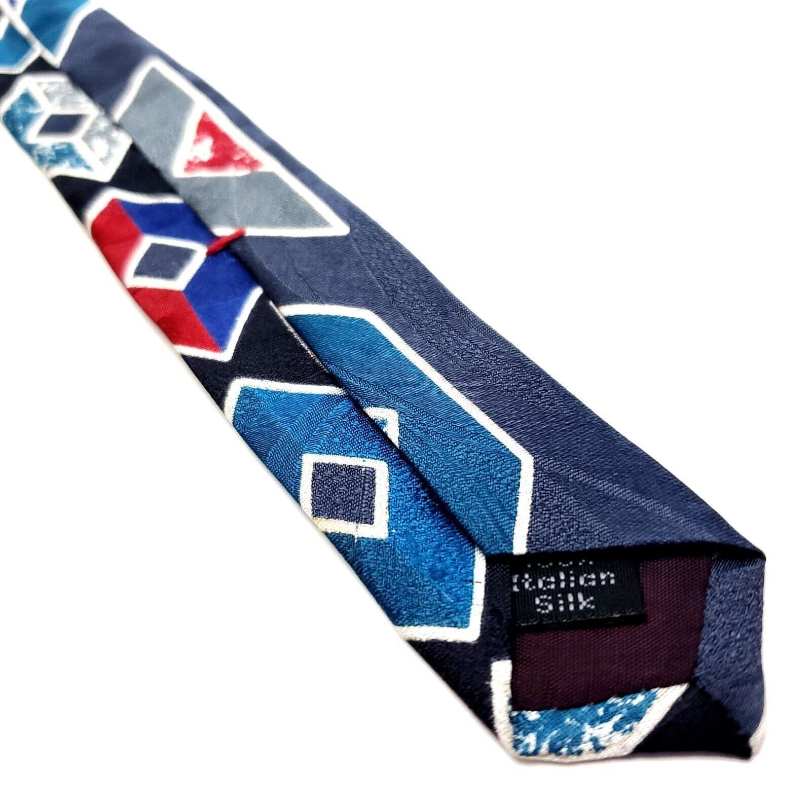 Designer Don Loper Blue Silk Tie Print Abstract Size ONE SIZE - 5 Thumbnail