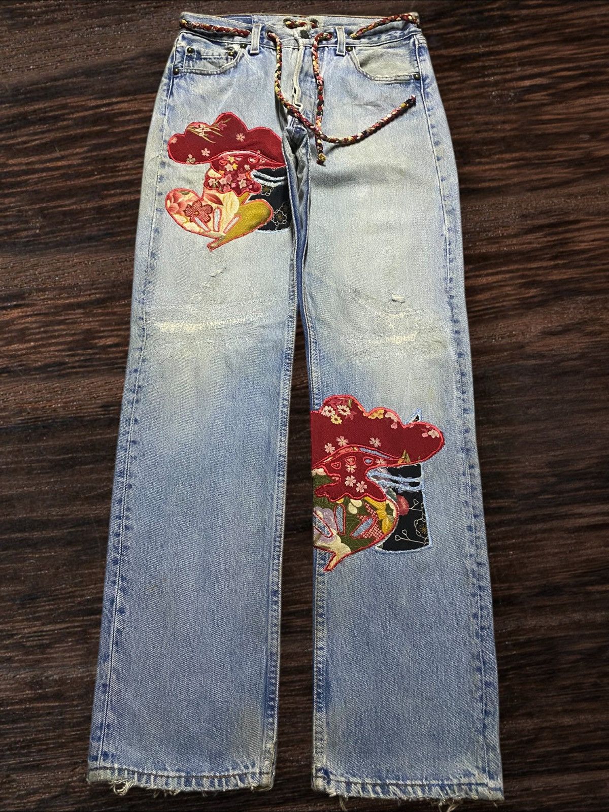 Kapital Vintage Japanese Brand Embroidery Diary Streetwear Jeans Size US 29 - 1 Thumbnail