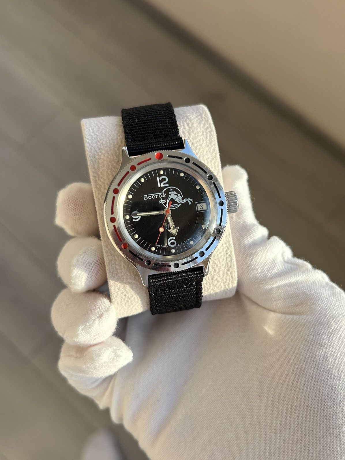 Vintage Watch Vostok Amphibia Automatic Ussr Soviet 1980S in Black, Men's