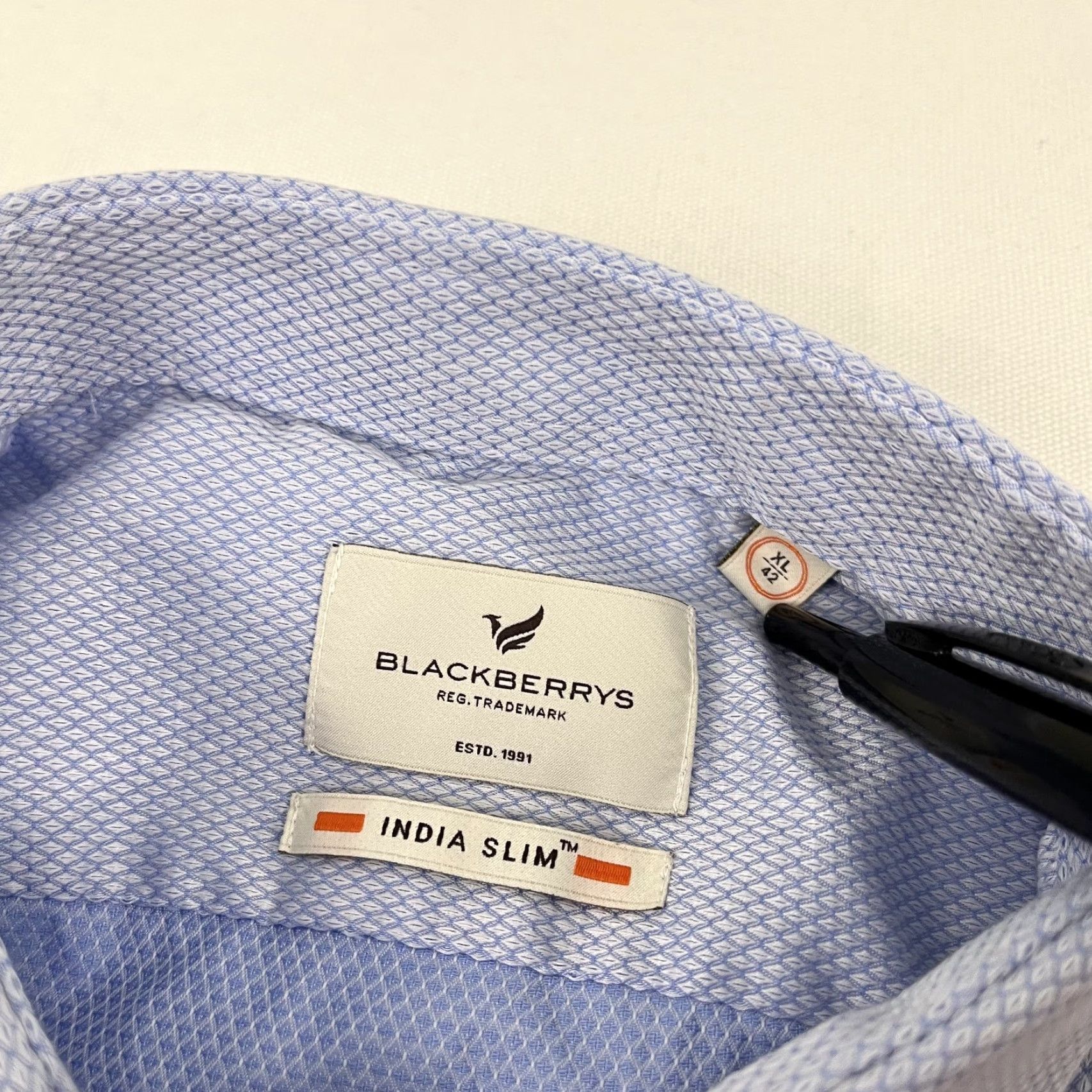 Vintage Blackberrys Shirt Mens XL Blue Button Up Long Sleeve Cotton Slim Size 42 Size US XL / EU 56 / 4 - 3 Thumbnail