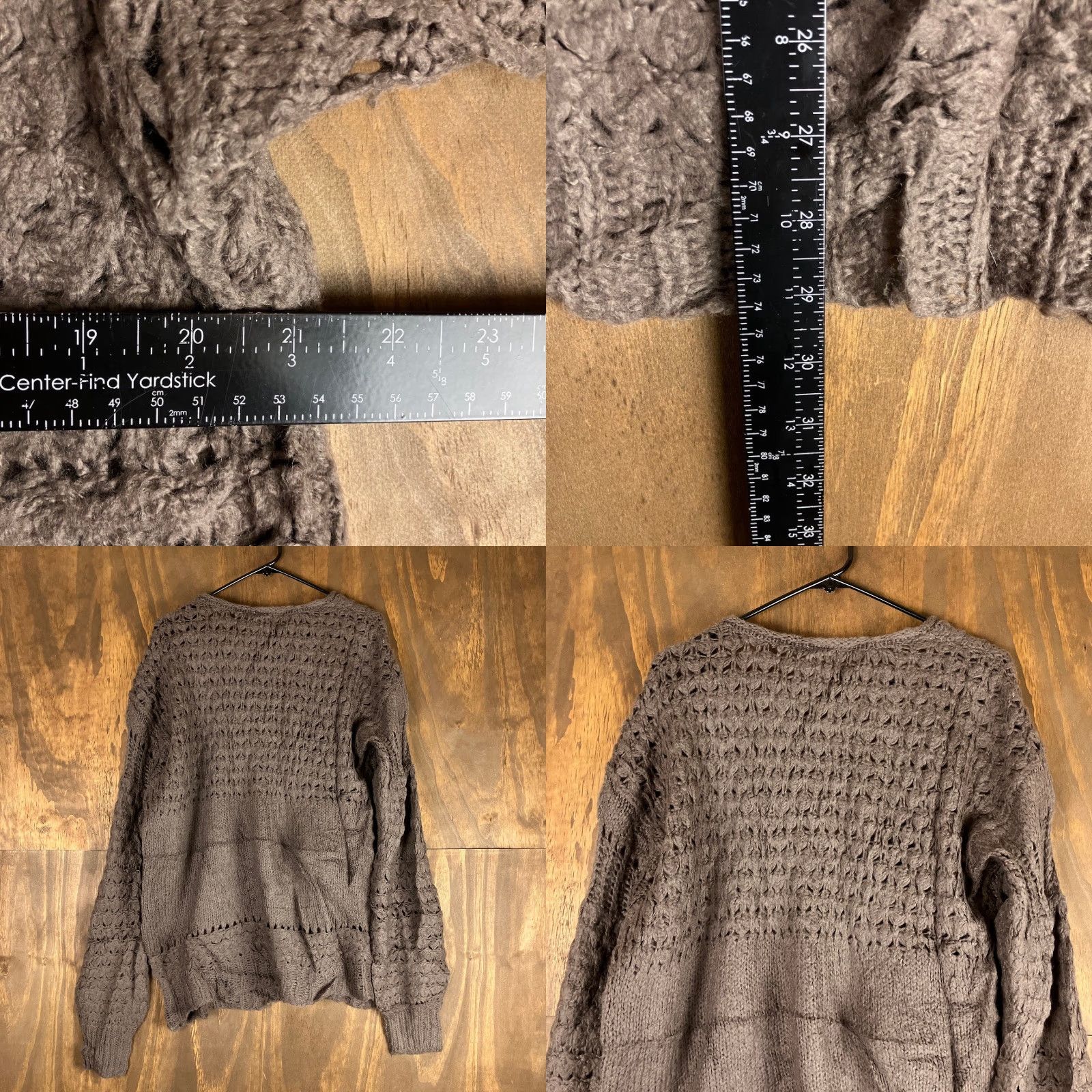 Free People Free People Sweater Brown Crashing Waves Chunky Knit Pullover Wool Blend S V-Neck Women Wool Blend Knit Open-Knit - Mens/Womens? Size S / US 4 / IT 40 - 8 Thumbnail