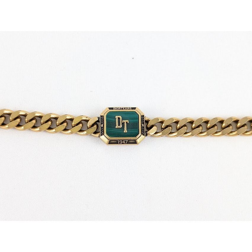 Dior o1rshd1 Size: OS / TEARS Chain Link Bracelet in Gold/Green Size ONE SIZE - 2 Thumbnail