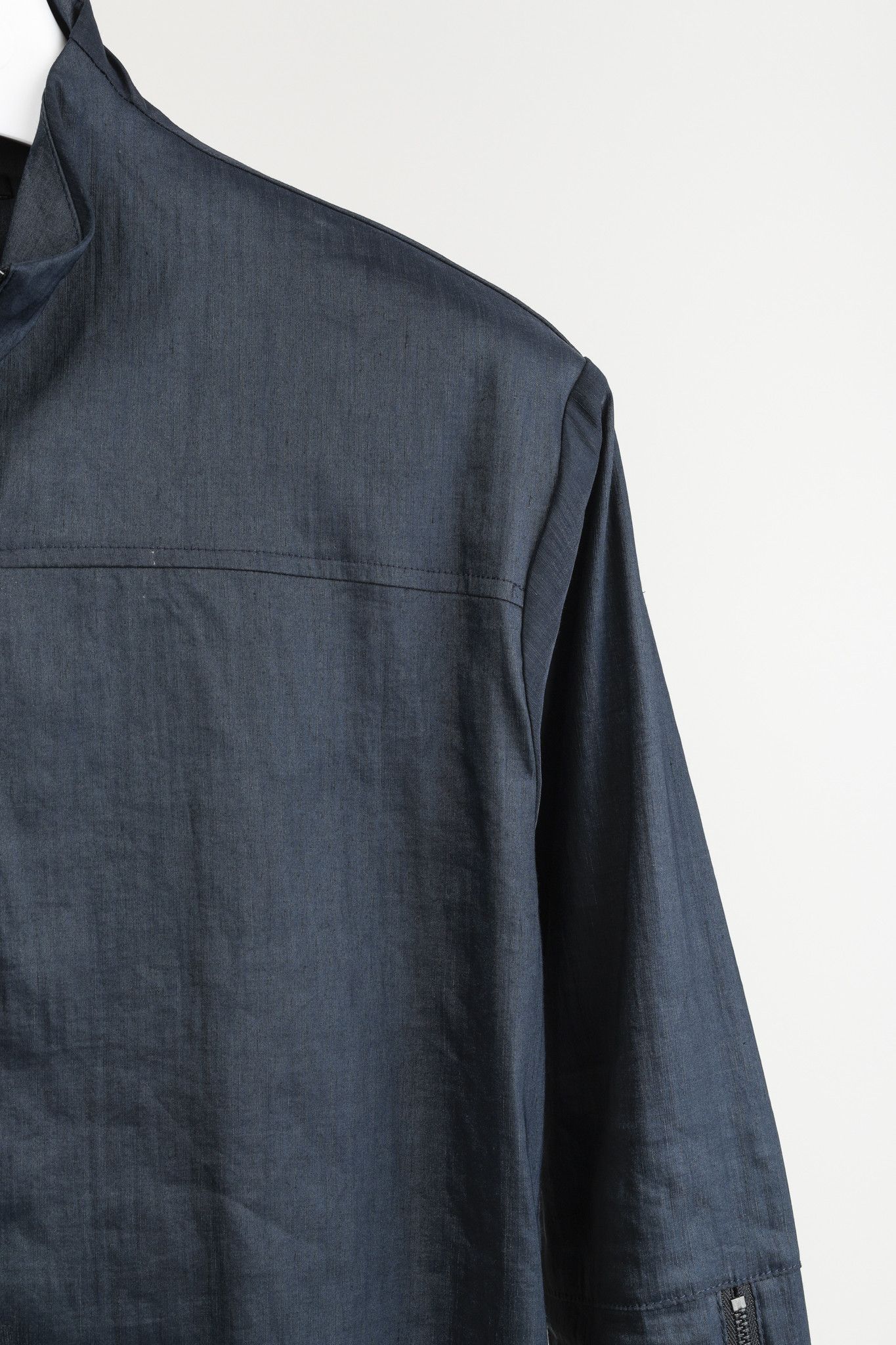 Sarah Pacini Sarah Pacini Navy Stretch Linen Jacket Size S / US 4 / IT 40 - 5 Thumbnail