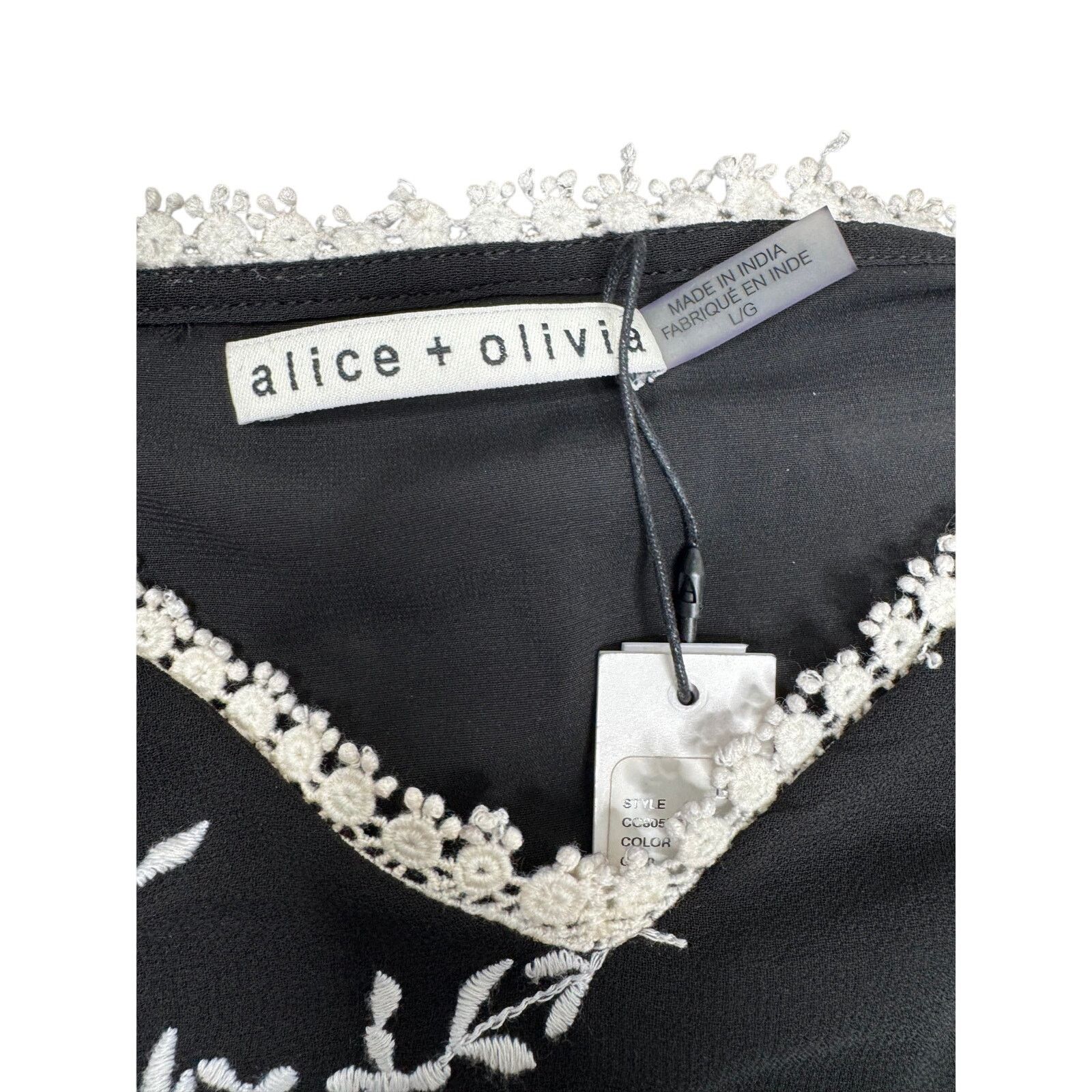 Alice + Olivia Alice and Olivia Holden Embroidered Cold-Shoulder Dress Size L / US 10 / IT 46 - 10 Thumbnail