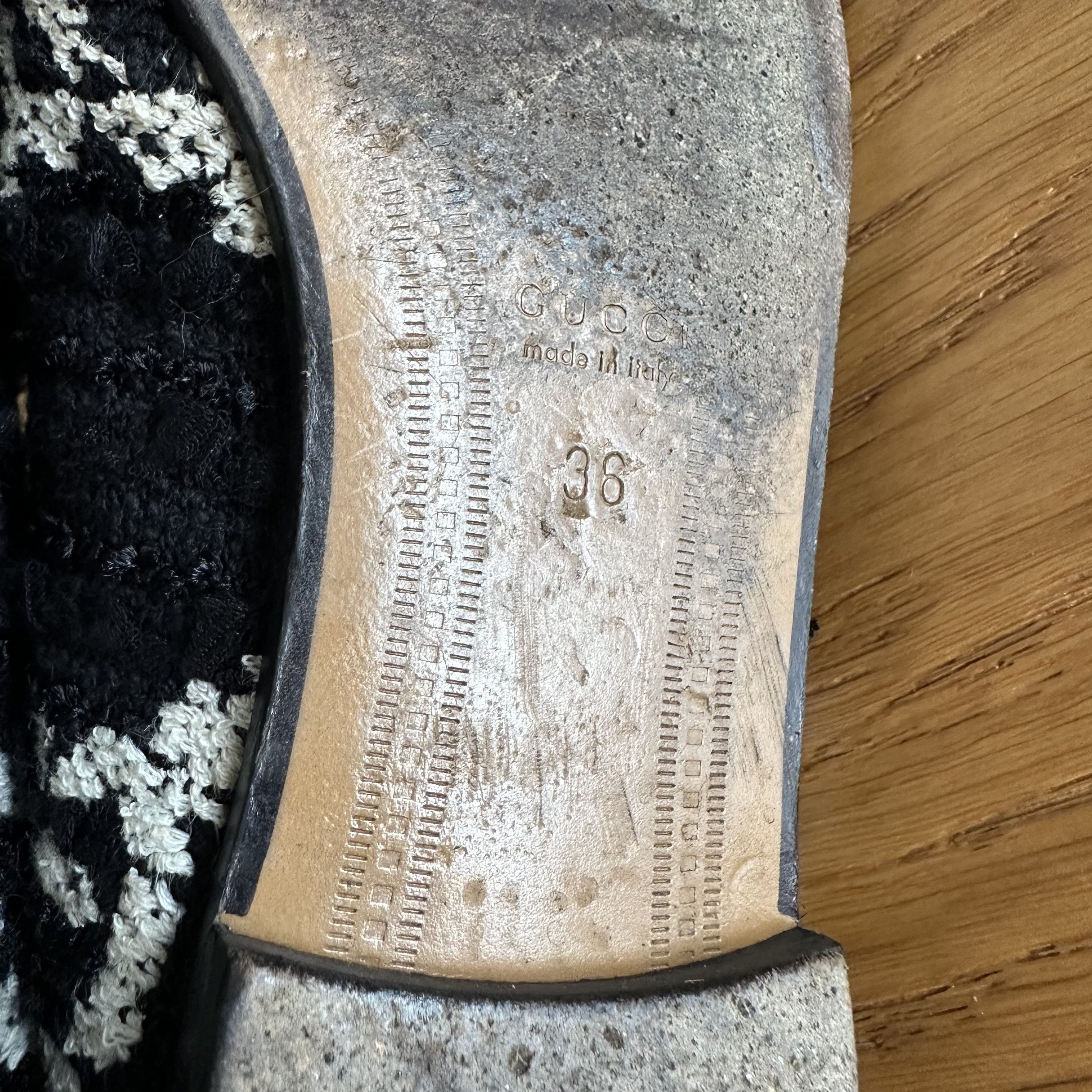 Gucci GUCCI Jordaan loafers in black and white GG Tweed Size US 6.5 / IT 36.5 - 9 Thumbnail