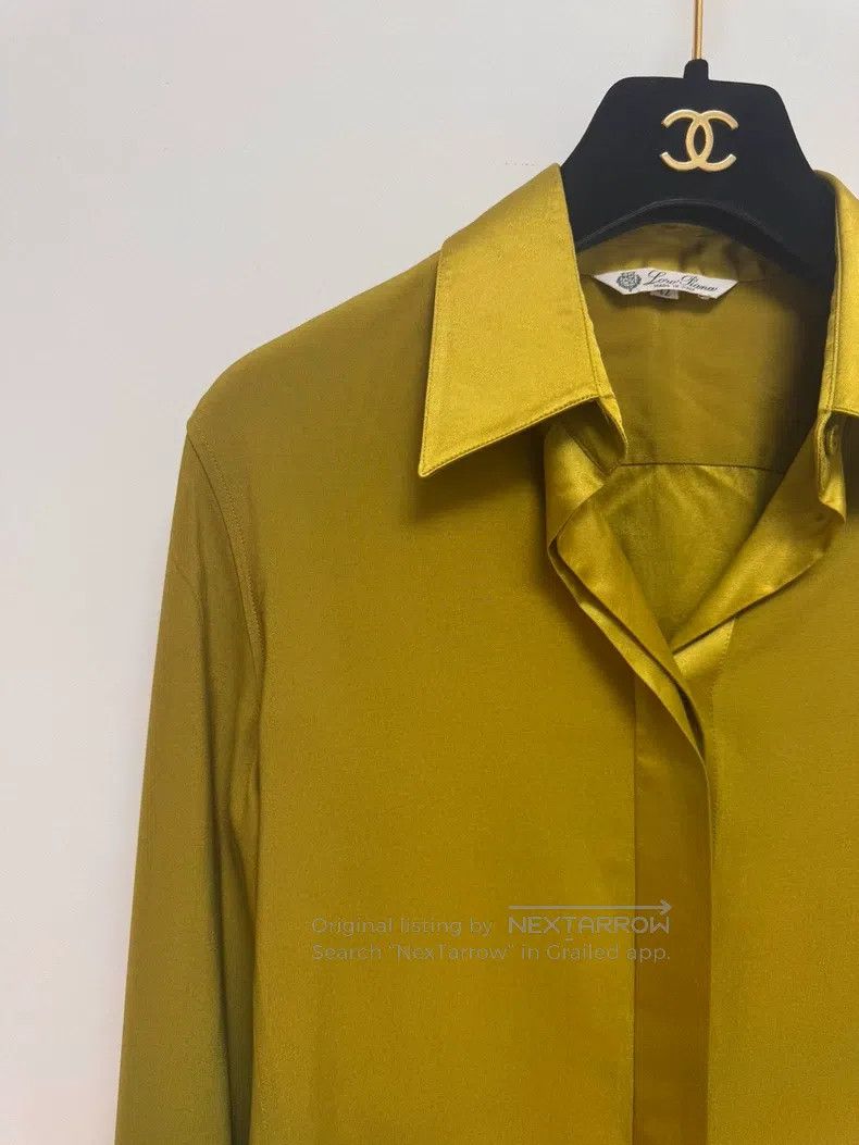 Loro Piana Loro Piana Mustard Green Silk Shirt Size S / US 4 / IT 40 - 4 Thumbnail