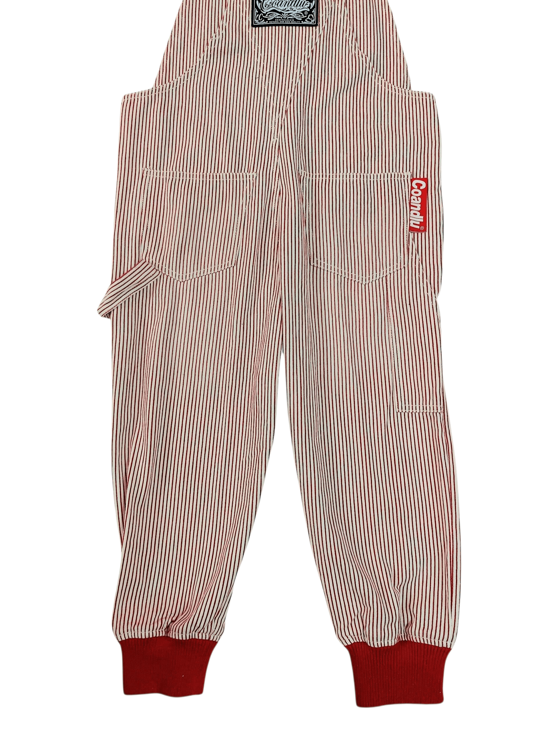 Vintage Rare 💥 Co and Lu 90's Hickory Stripe Big Logo Overalls Size 31" - 9 Thumbnail