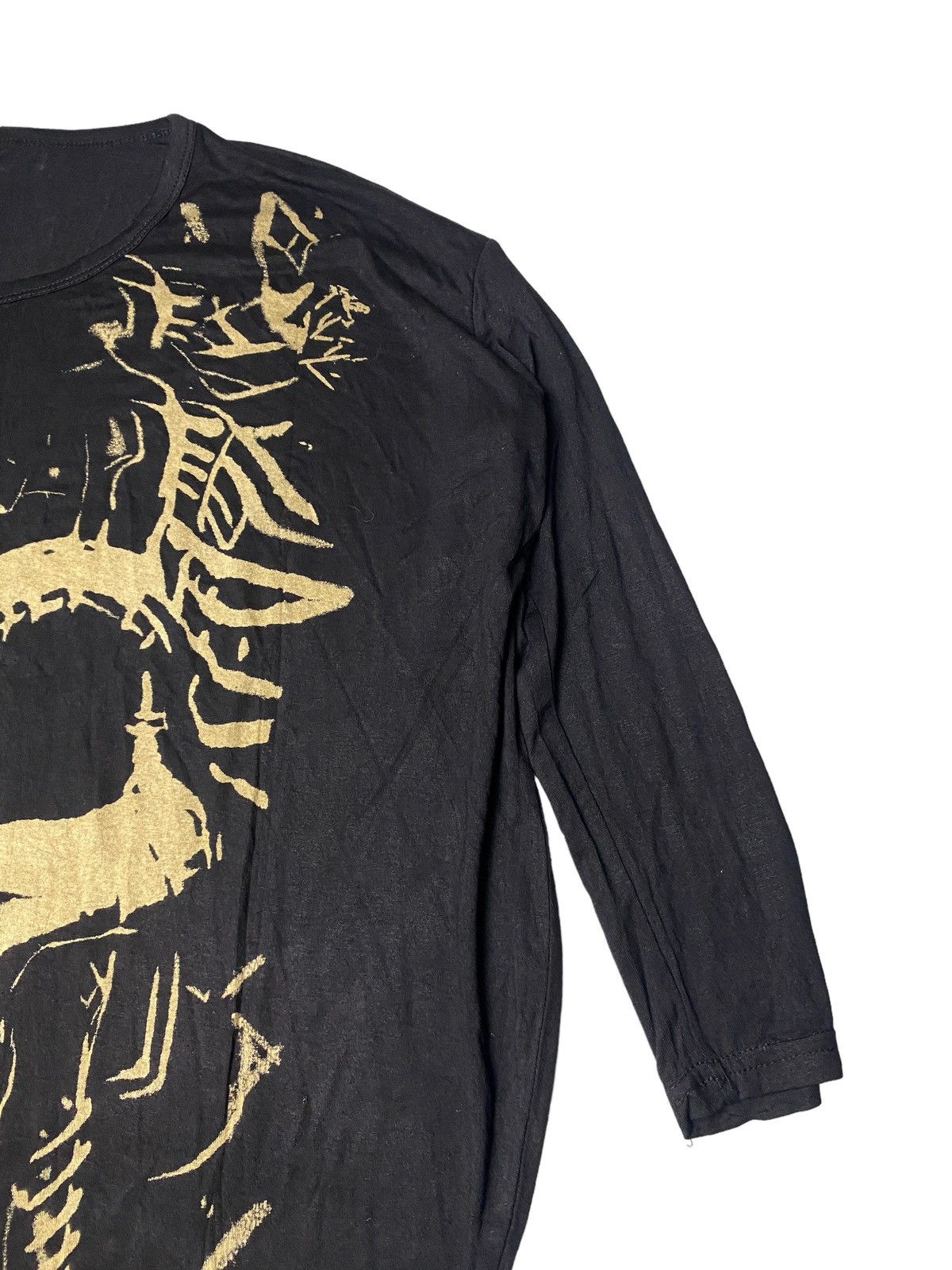 Japanese Brand 2000's Skull Tribal Punk Style Raglan Size US XXL / EU 58 / 5 - 6 Thumbnail