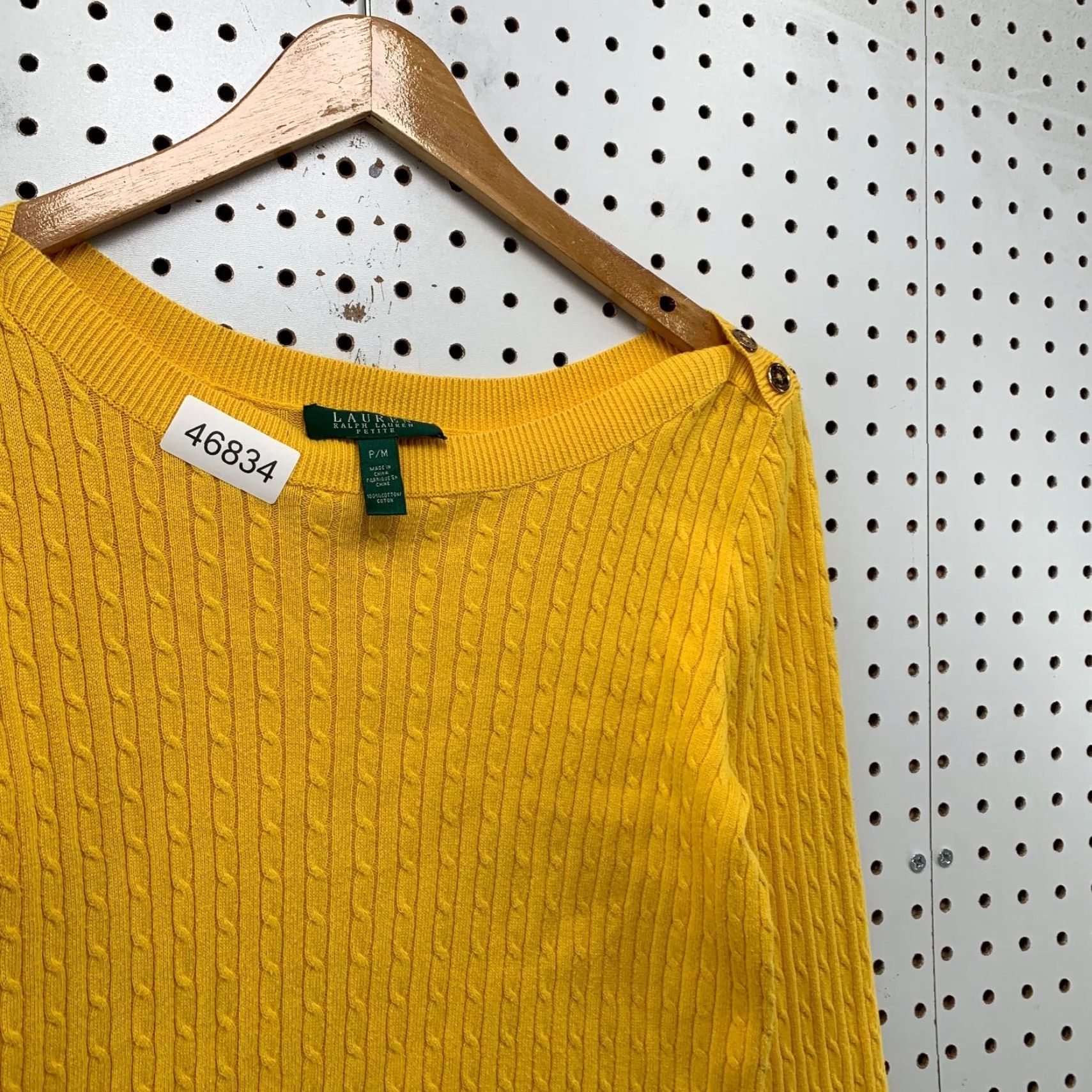 Ralph Lauren Lauren Ralph Lauren Sweater Womens Petite Medium Yellow Off The Shoulder Size M / US 6-8 / IT 42-44 - 4 Thumbnail