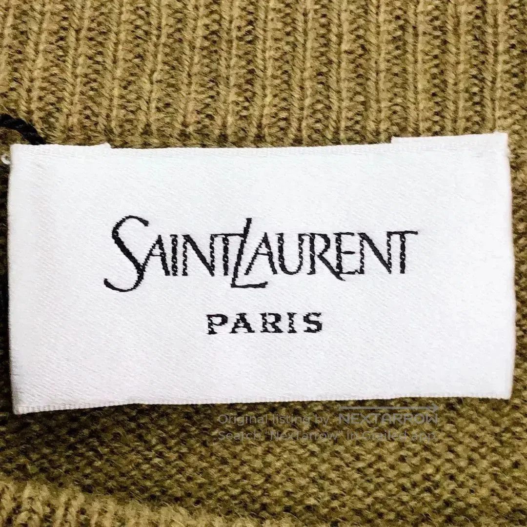 Saint Laurent Paris Saint Laurent Olive Green Cashmere Sweater. Size XS / US 0-2 / IT 36-38 - 5 Thumbnail