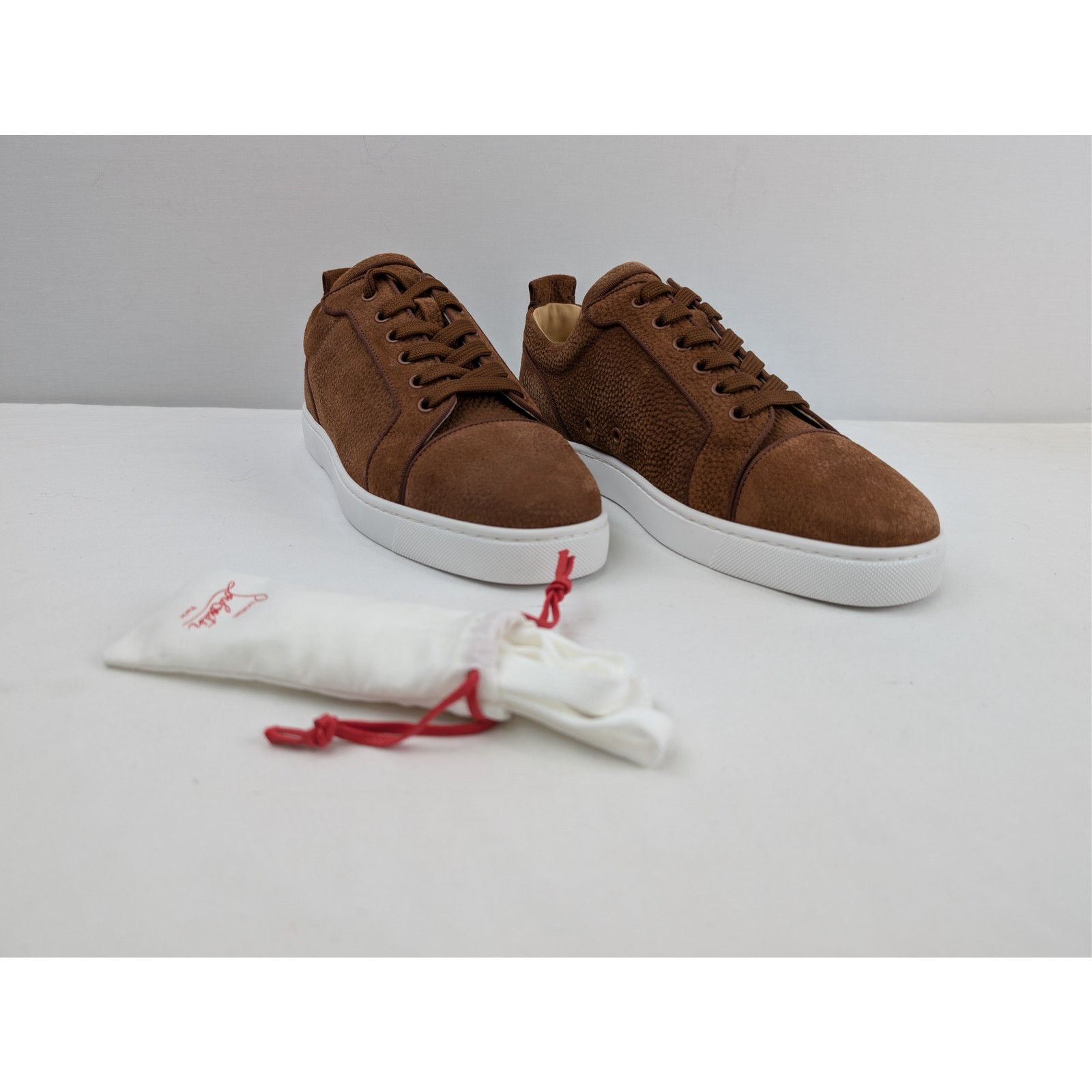 Christian Louboutin o1rshd1 Louis Junior Orlato Flat Shoe Sneakers Brown/White Size US 10 / EU 43 - 5 Thumbnail