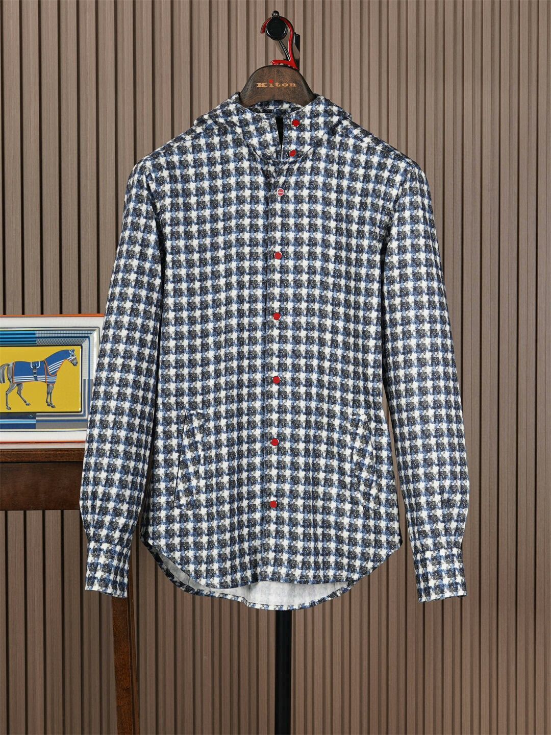Kiton Kiton Cotton Flannel Hooded Jacket Size US M / EU 48-50 / 2 - 1 Thumbnail