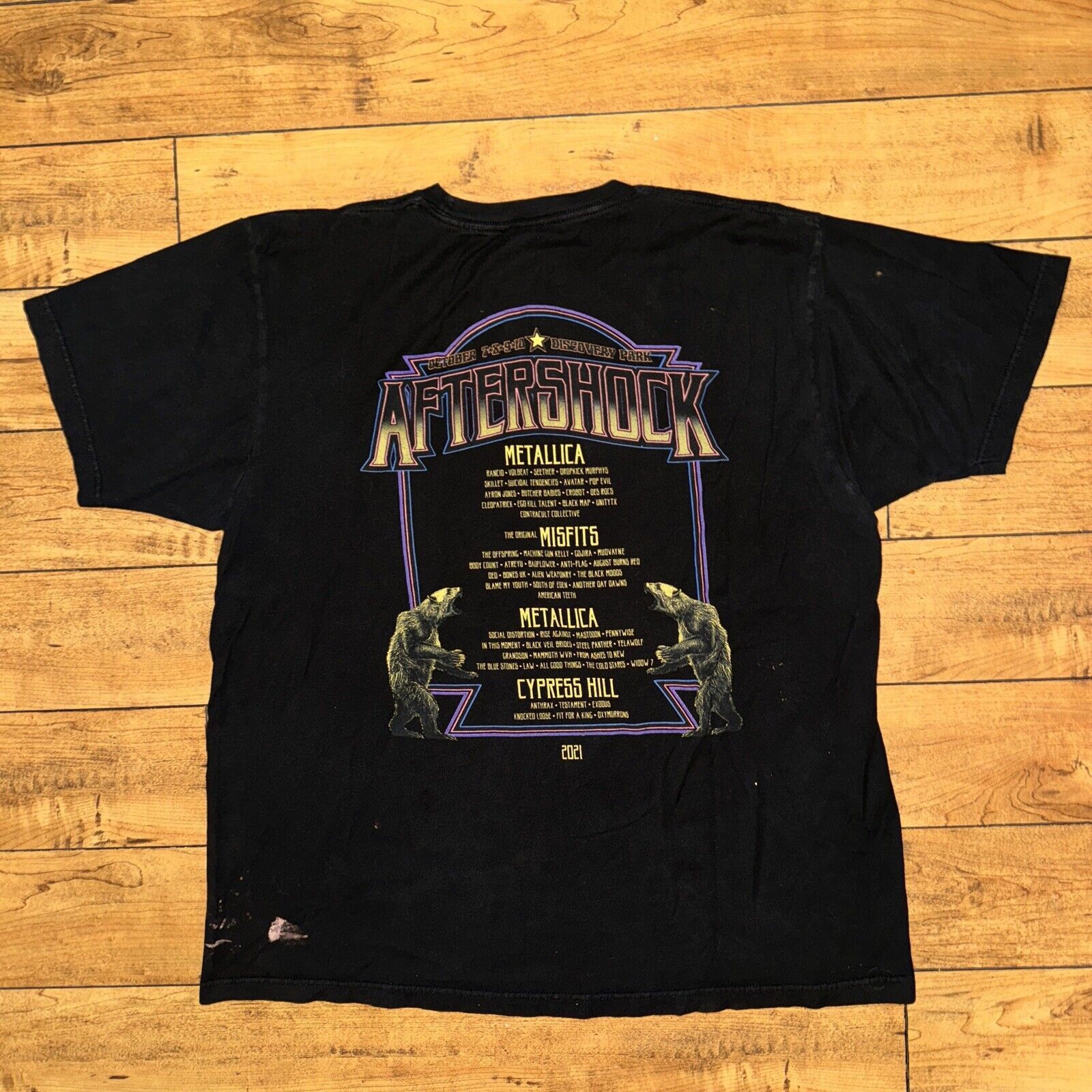 Band Tees × Vintage 2021 AfterShock Concert T-Shirt Black XL 24x28 Size US XL / EU 56 / 4 - 6 Thumbnail