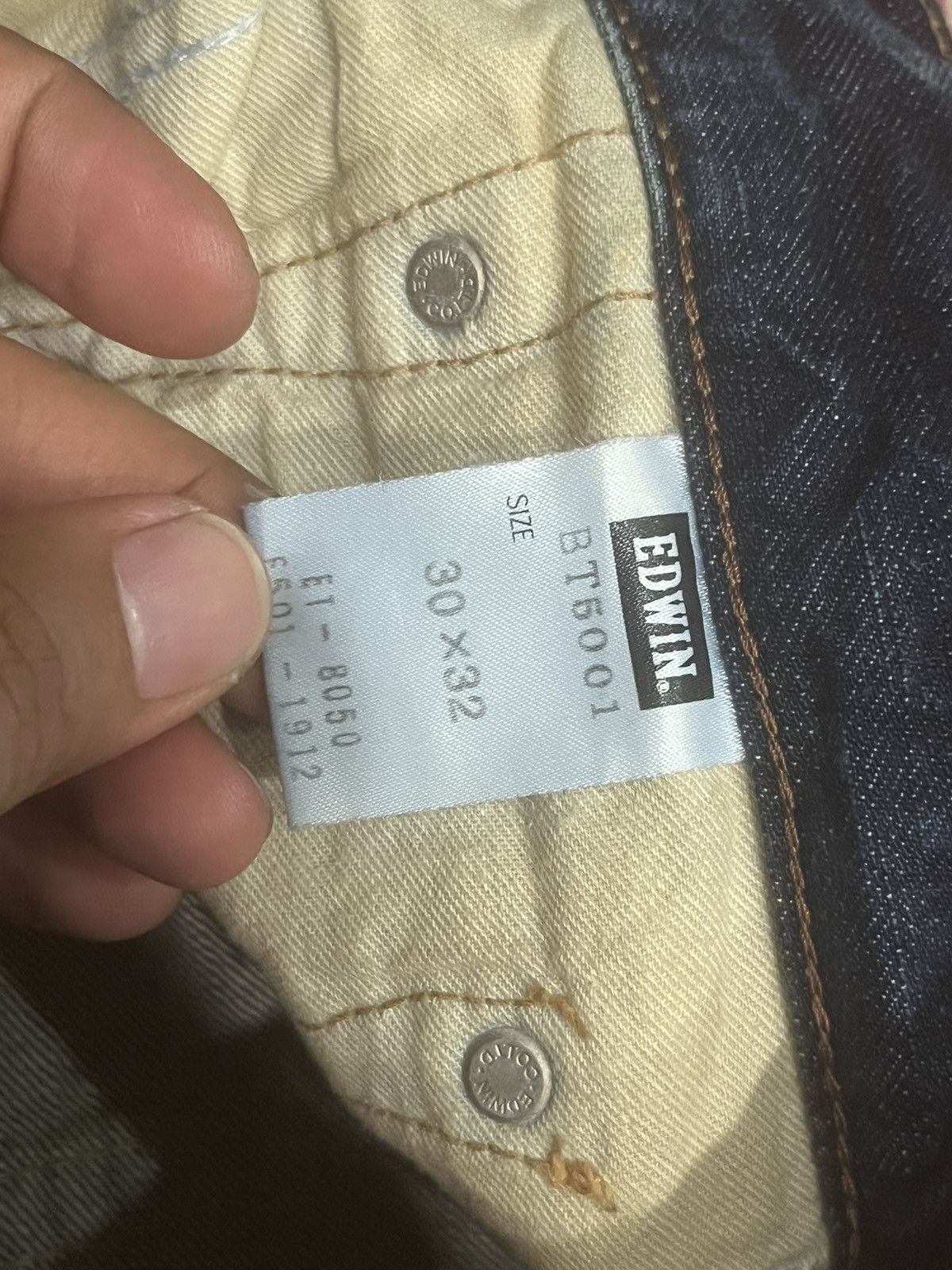 Number (N)ine Edwin 503 Japan Blue Trip Dark Blue Frayed Leg Flare Jeans Size US 30 / EU 46 - 18 Thumbnail